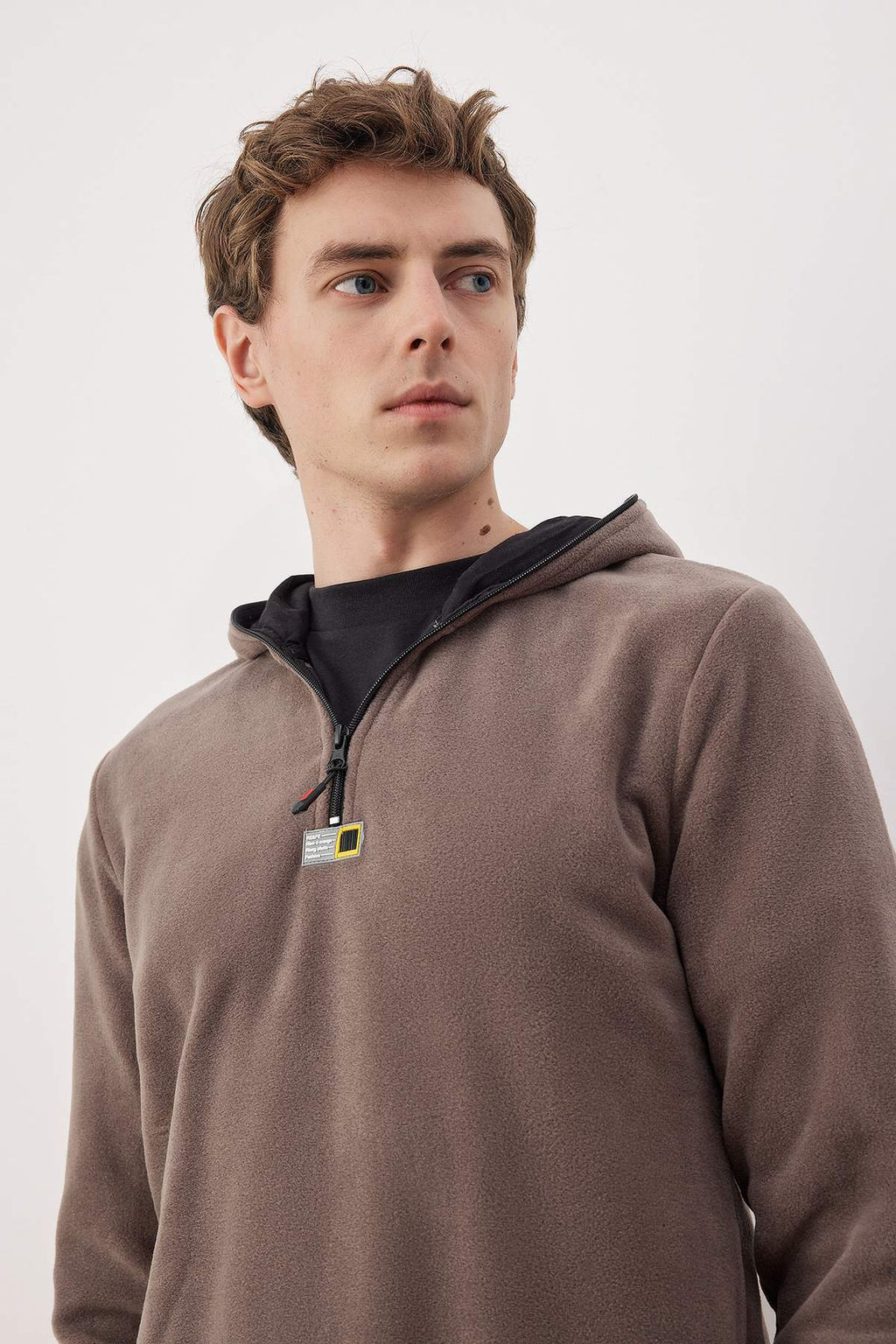 Haki Slim/Dar Kesim Polar Fermuarl? Kapusonlu Sweatshirt TMNAW26SW00064 - Trendyolmilla фото 6