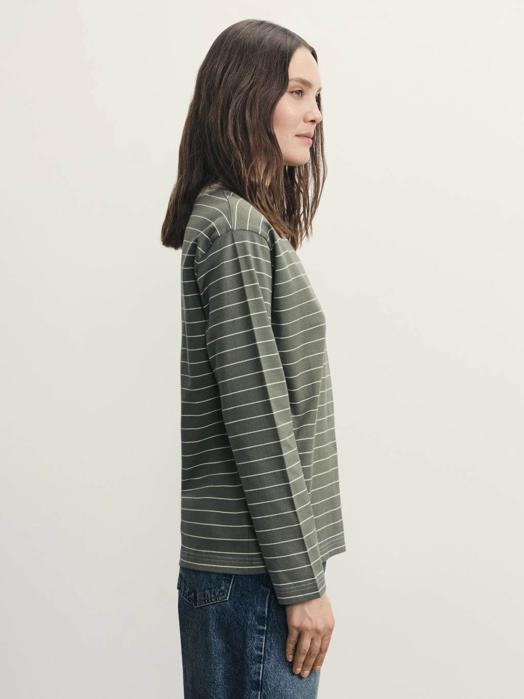 Лонгслив в полоску из хлопка / Zarina  фото 4