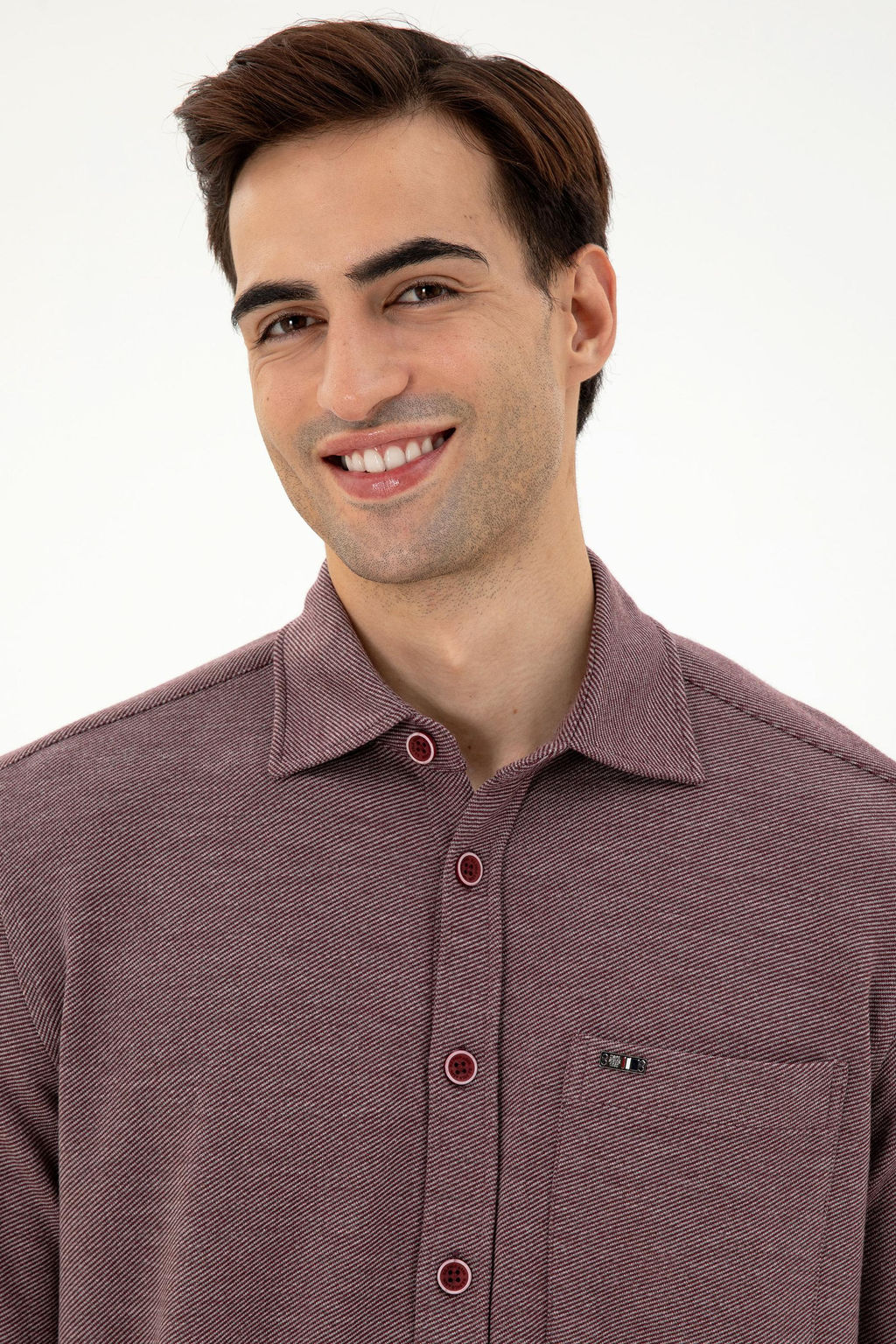 Мужская бордовая трикотажная рубашка Неожиданная скидка в корзине - U.s. polo assn фото 2