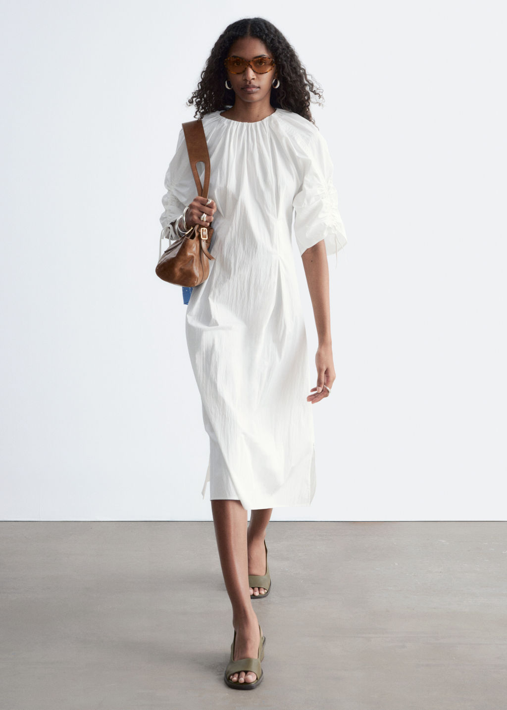 Vestido midi escultural con cordones de ajuste - H&m фото 3