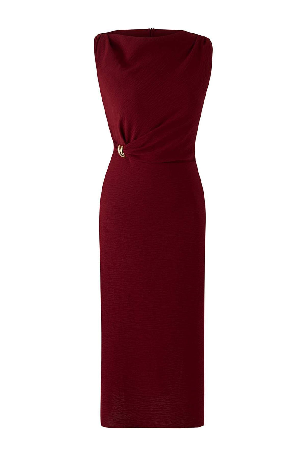 Koyu Visne Aksesuar Detayl? Midi Dokuma Elbise TWOSS25EL00862 - Trendyolmilla фото 9