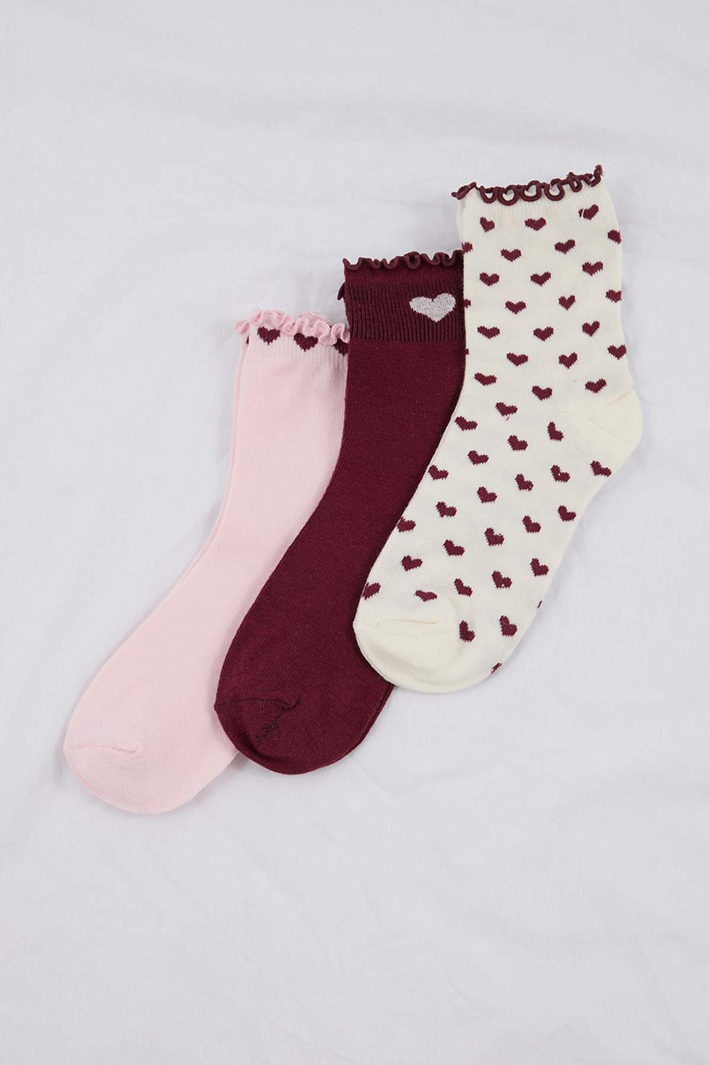 Cok Renkli 3lu Paket Pamuklu Kalpli Jakar Orme Corap THMSS25CO00003 - Trendyolmilla фото 7