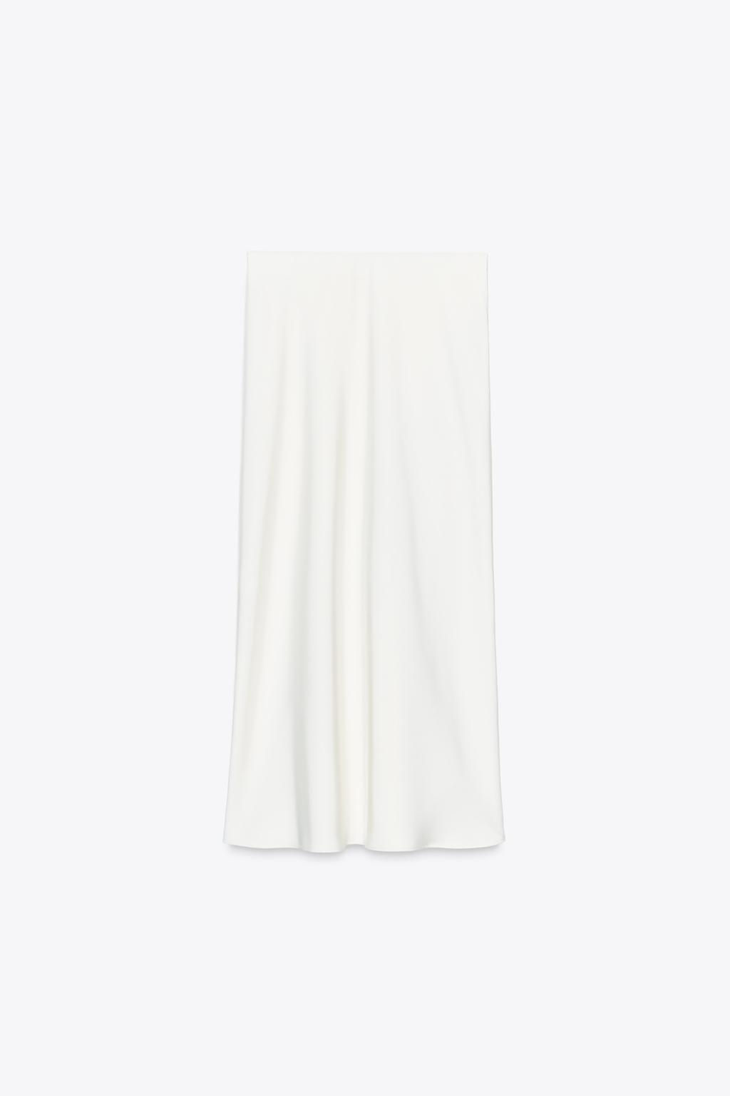 SATIN MIDI SKIRT WITH LACE - Zara фото 5