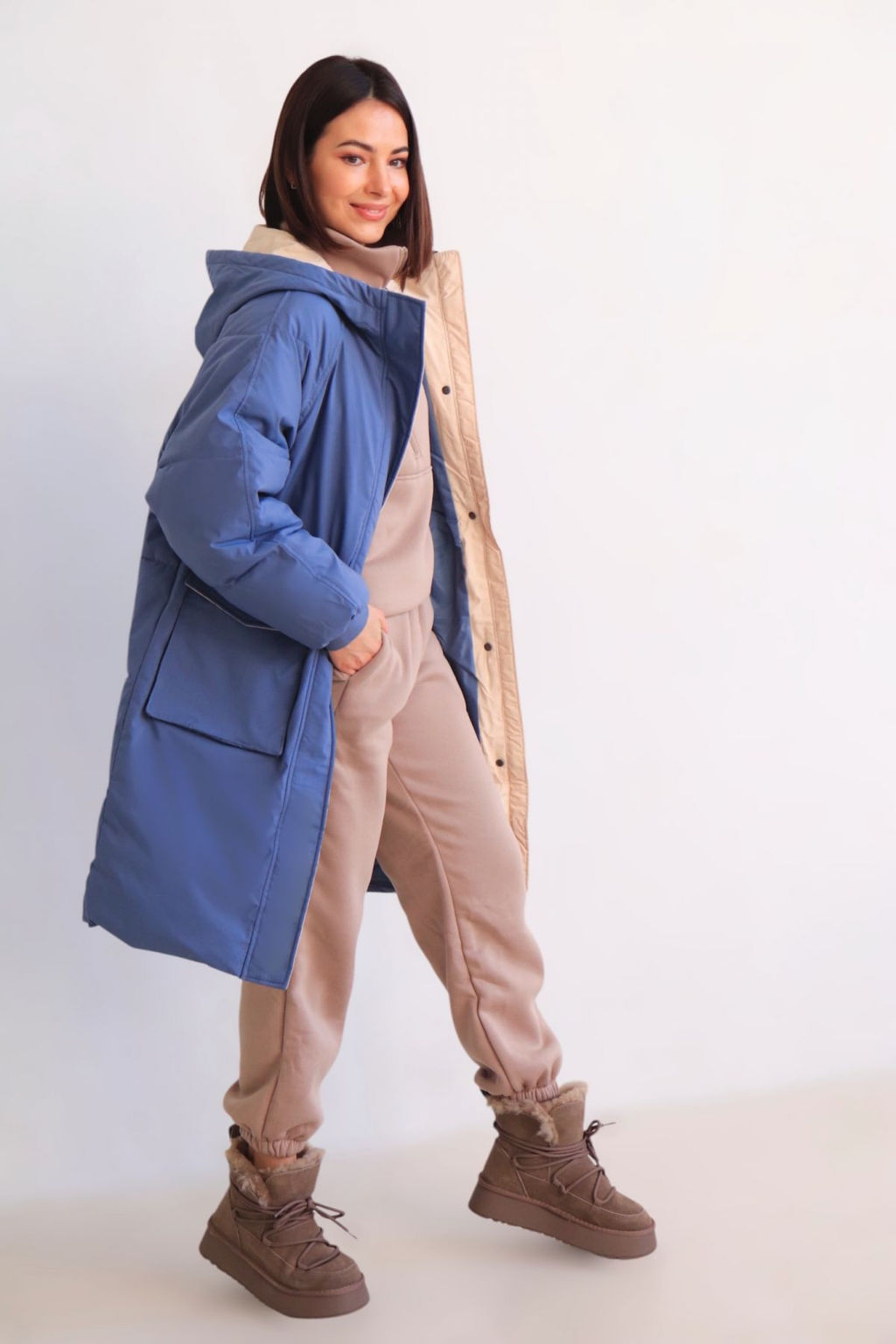 Martichelli Пальто демисезонное голубое  фото 2