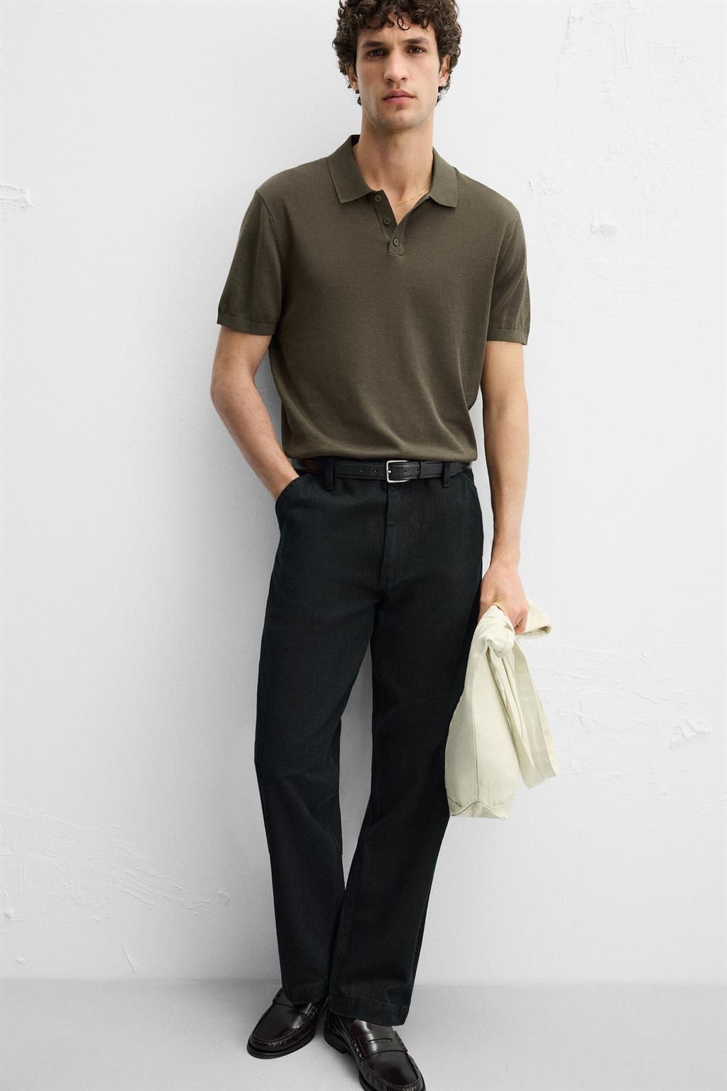 KNIT COTTON - SILK POLO SHIRT - Zara фото 14