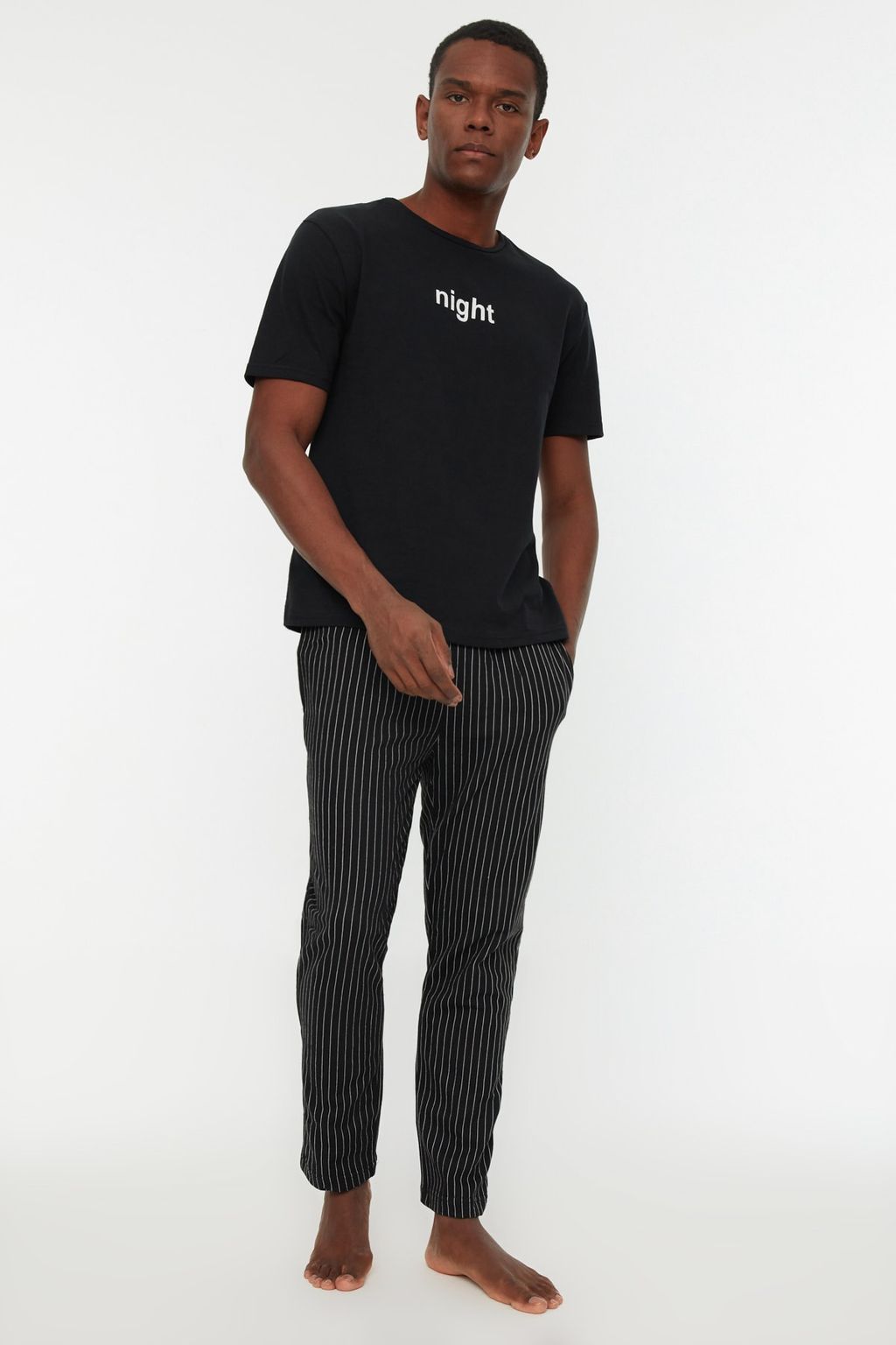 TRENDYOL MAN Lacivert Bask?l? Regular Fit Orme Pijama Tak?m? THMAW21PT0393 - Trendyolmilla фото 14