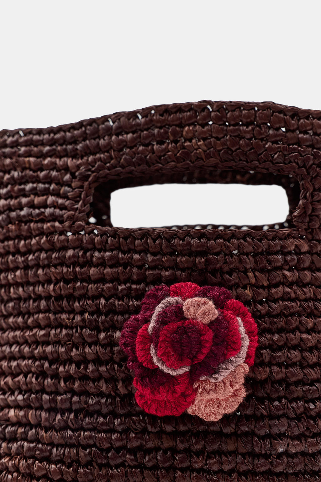 MINI BOLSO RAFIA FLOR CROCHET / Marr?n - Zara фото 5