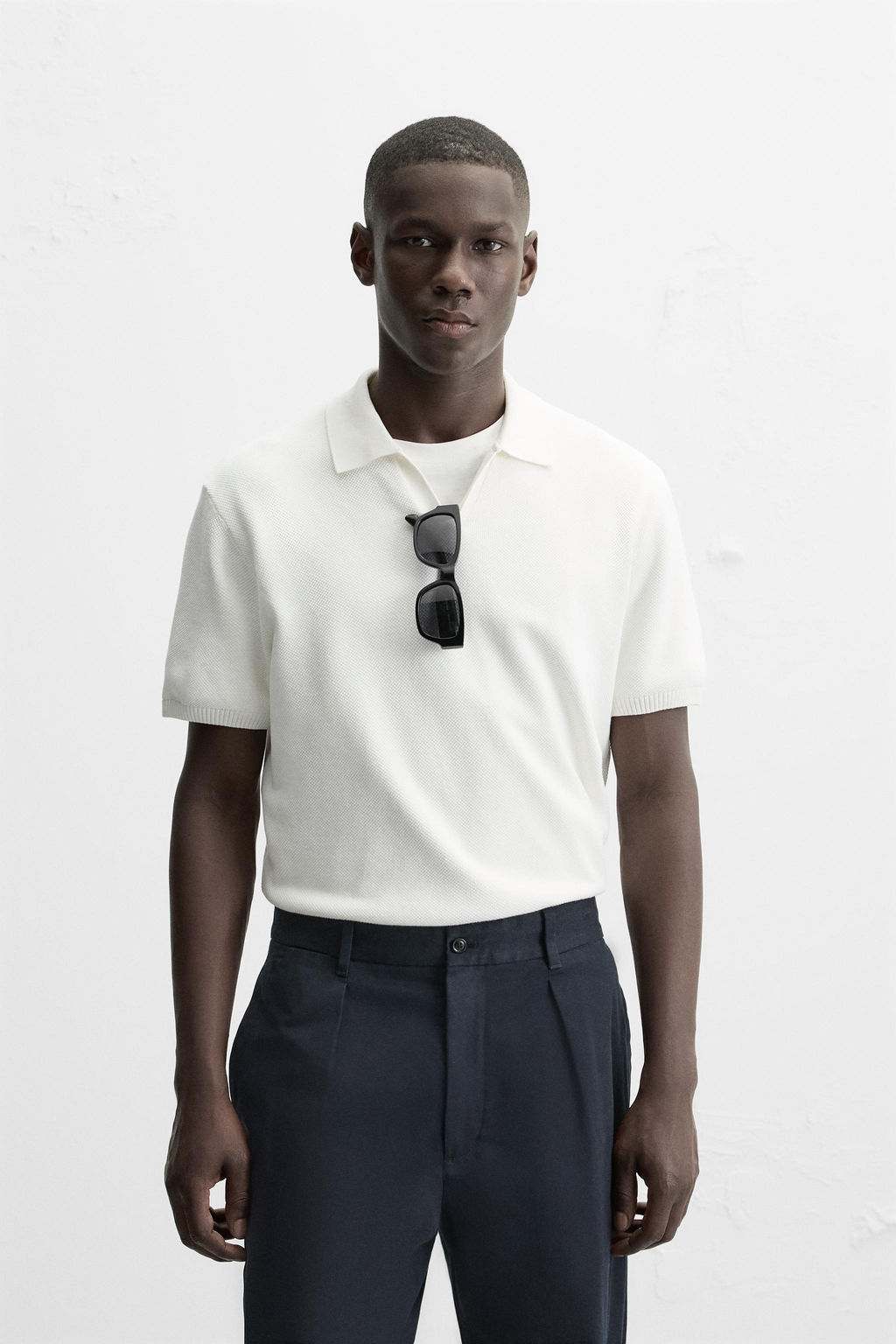 TEXTURED KNIT POLO SHIRT - Zara фото 2
