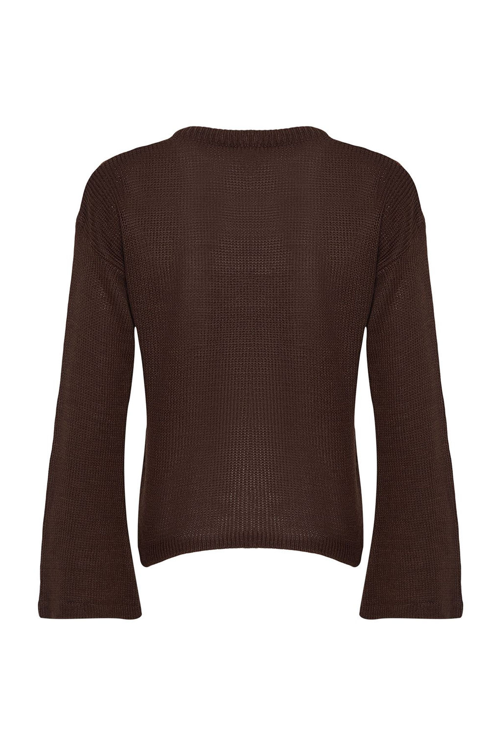 Kahverengi Genis Kal?p Yumusak Dokulu Triko Kazak TWOAW25KZ00295 - Trendyolmilla фото 9