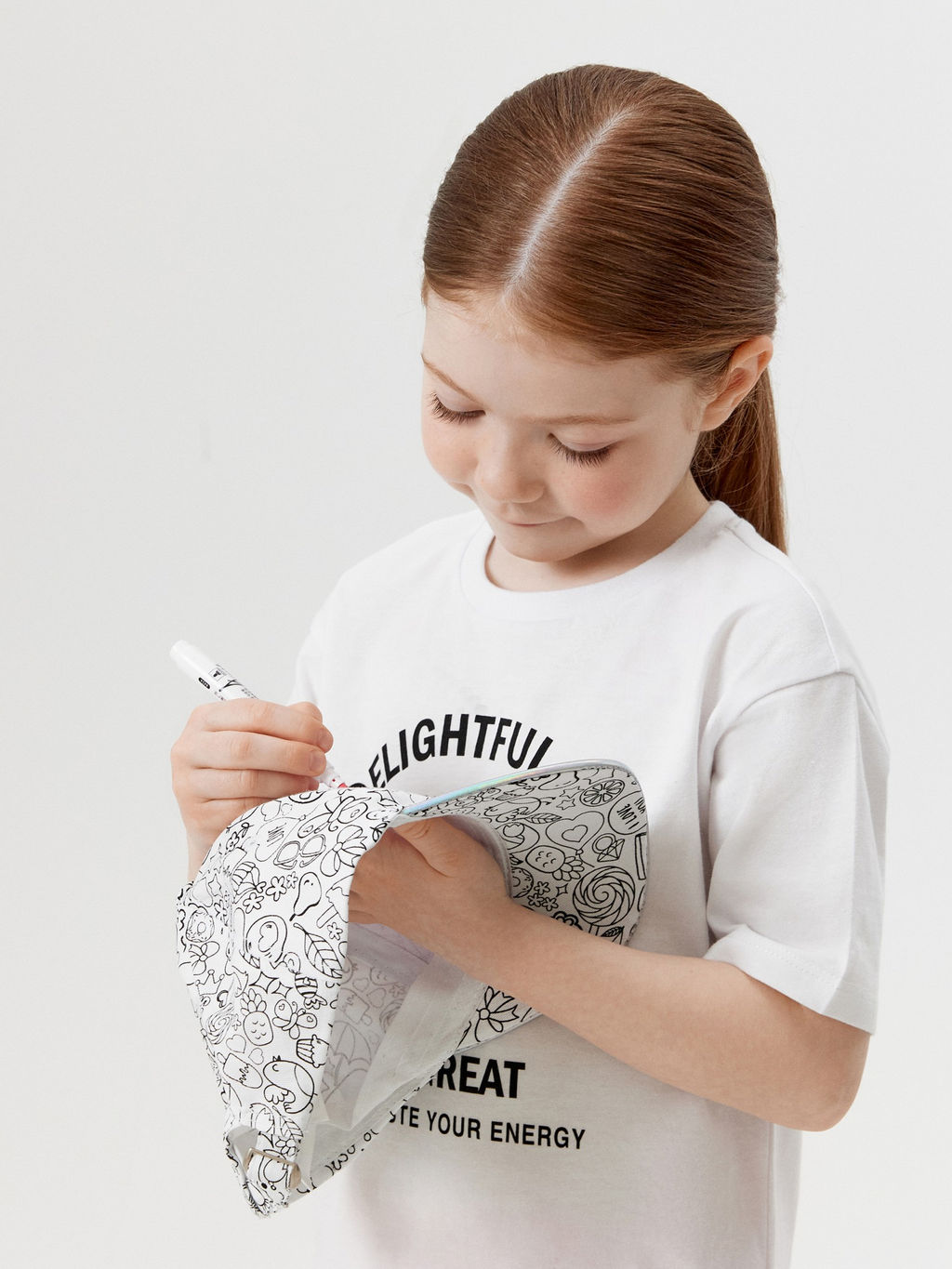 ACOOLA / Набор детский (кепка и 5 маркеров) Risuy черно-белый  фото 6