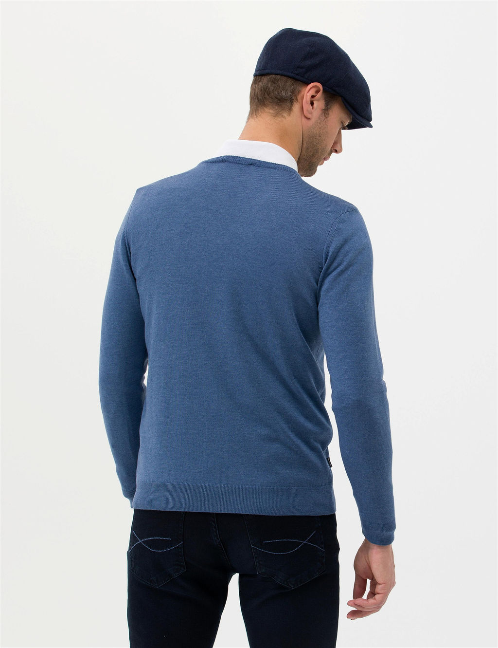 _ndigo Melanj Slim Fit V Yaka Basic Triko Kazak - Pierre cardin фото 5