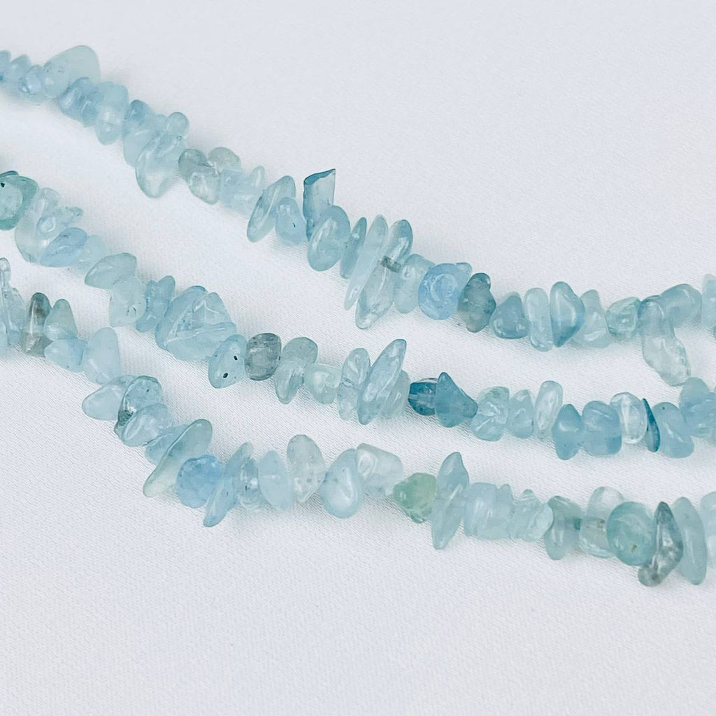 Бусины для украшений из Аквамарина крошка 80 см