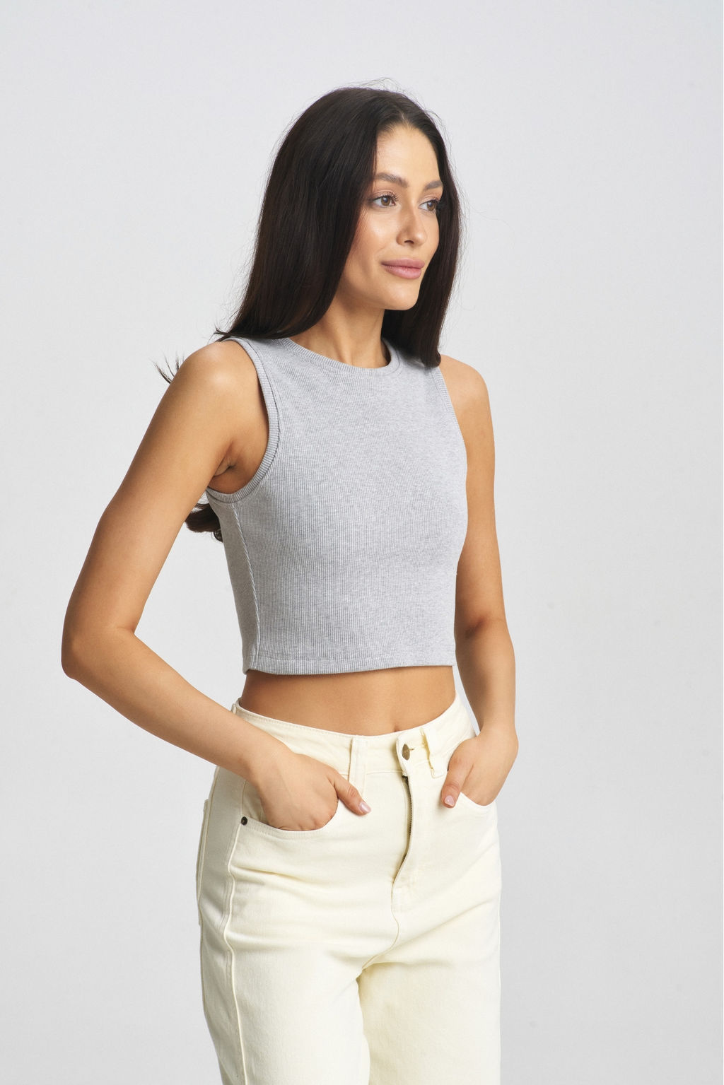 Кроп-топ Grey Melange