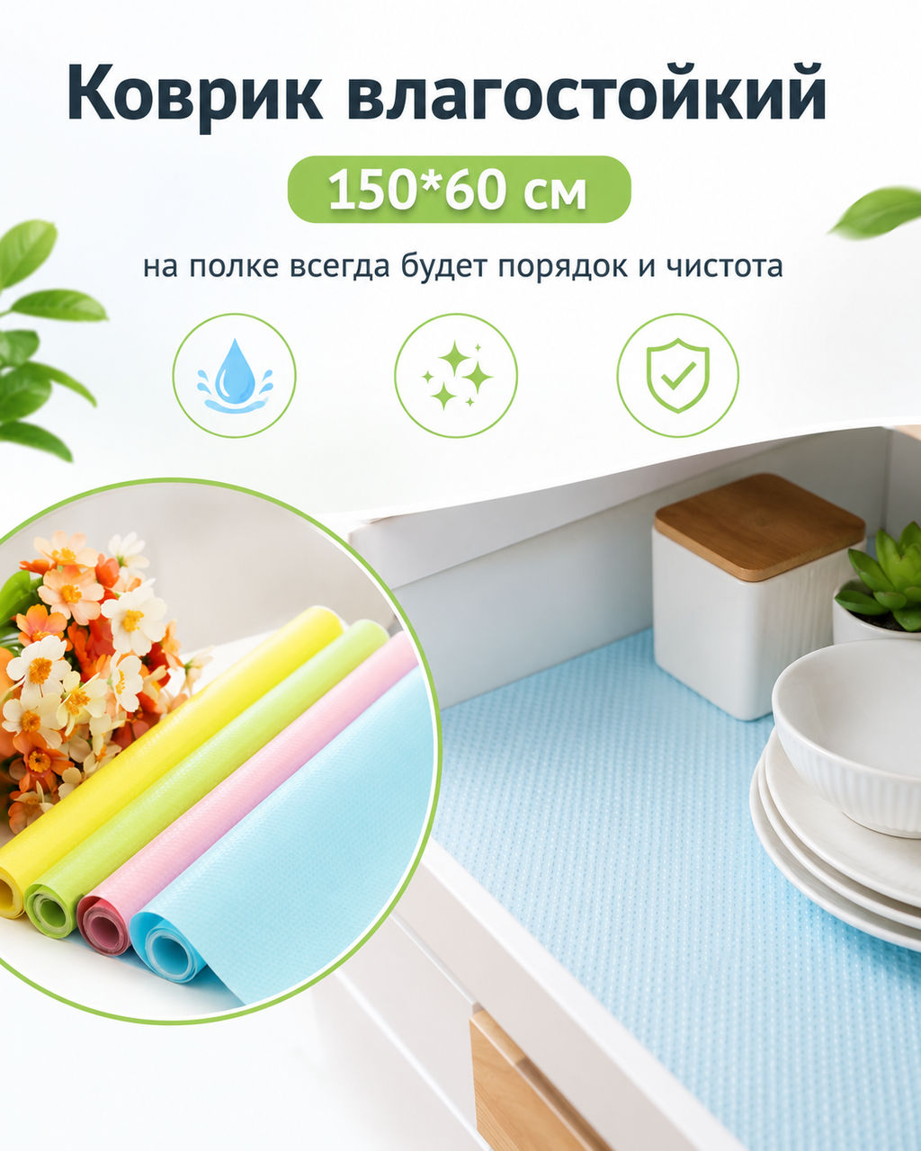 Коврик влагостойкий 150*60 см - Home фото 11