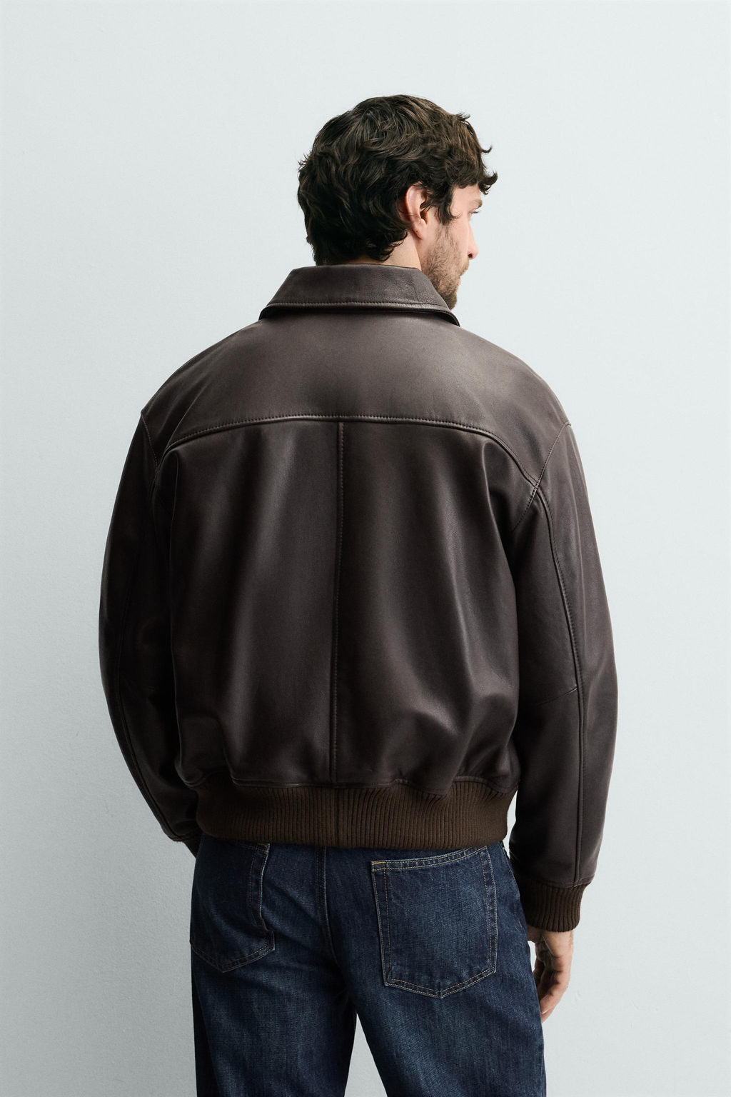 RELAXED FIT LEATHER JACKET - Zara фото 3