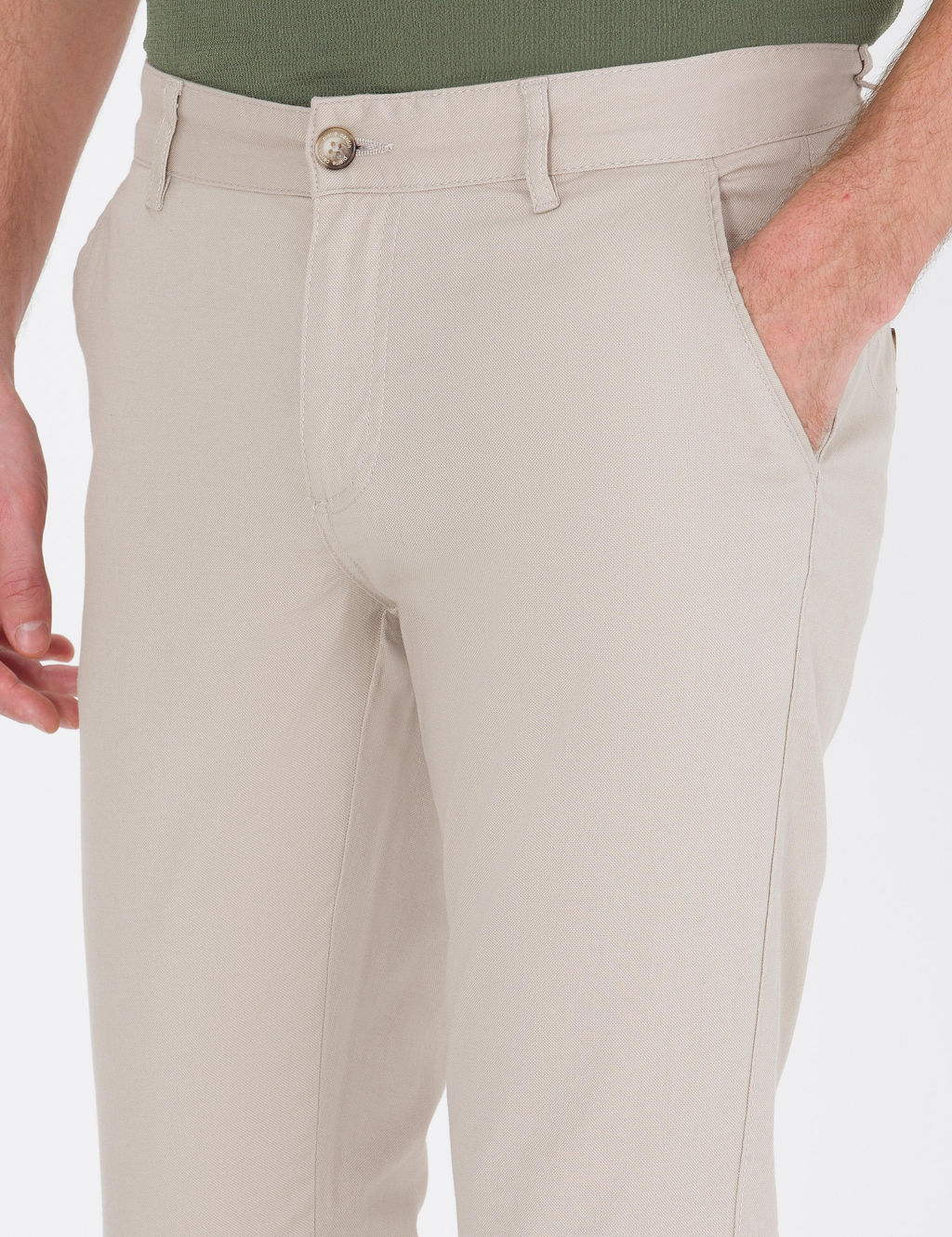 Bej Slim Fit Kanvas Pantolon - Pierre cardin фото 5