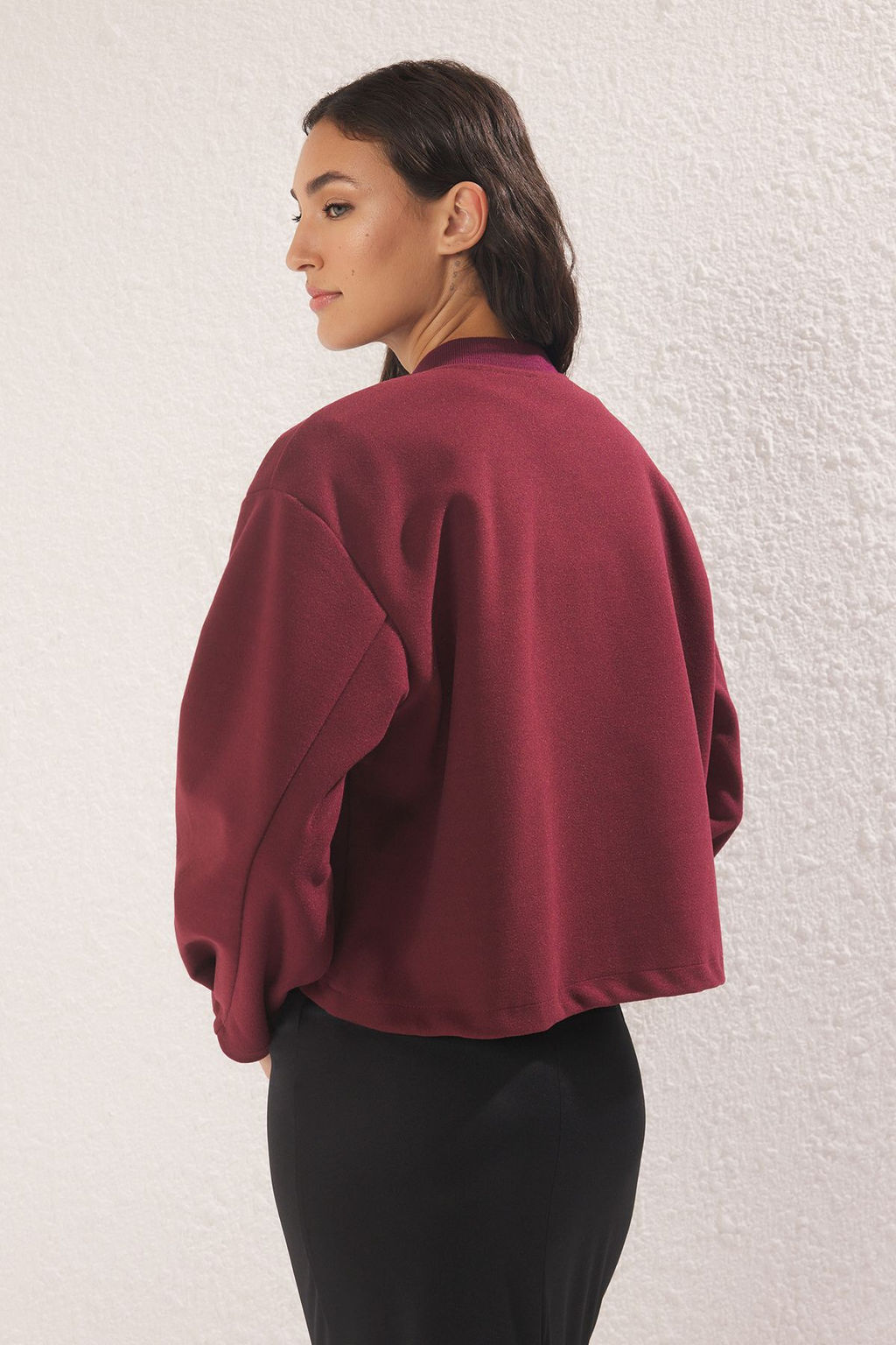 TRENDYOLMILLA Siyah Oversize Kase Bomber Ceket Mont TWOAW25MO00053  фото 4
