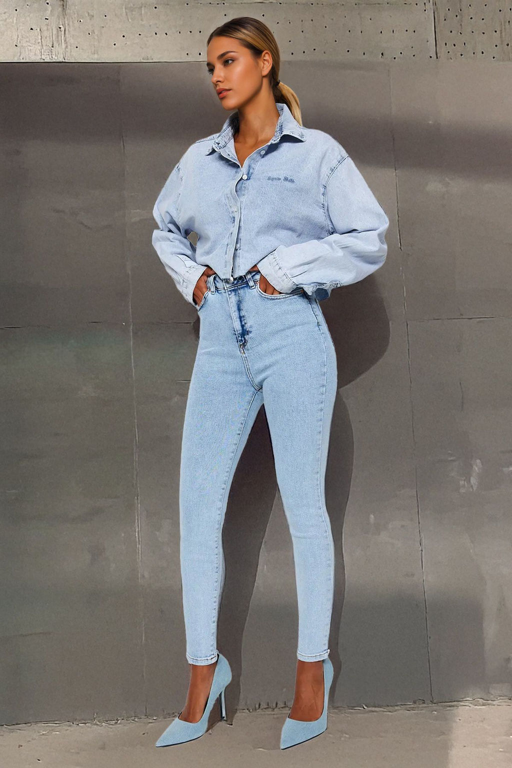 Ac?k Mavi Yuksek Bel Skinny Jeans TWOSS23JE00072