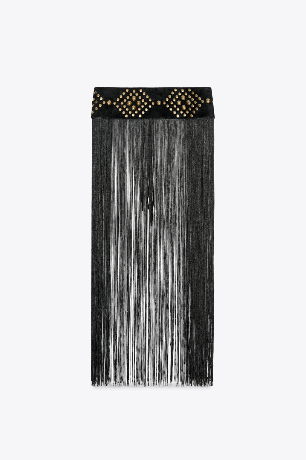 LEATHER STUDDED FRINGED CORSET BELT - Zara фото 5