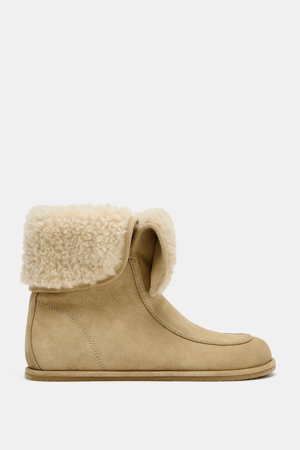 FLAT SPLIT SUEDE ANKLE BOOTS - Zara фото 3