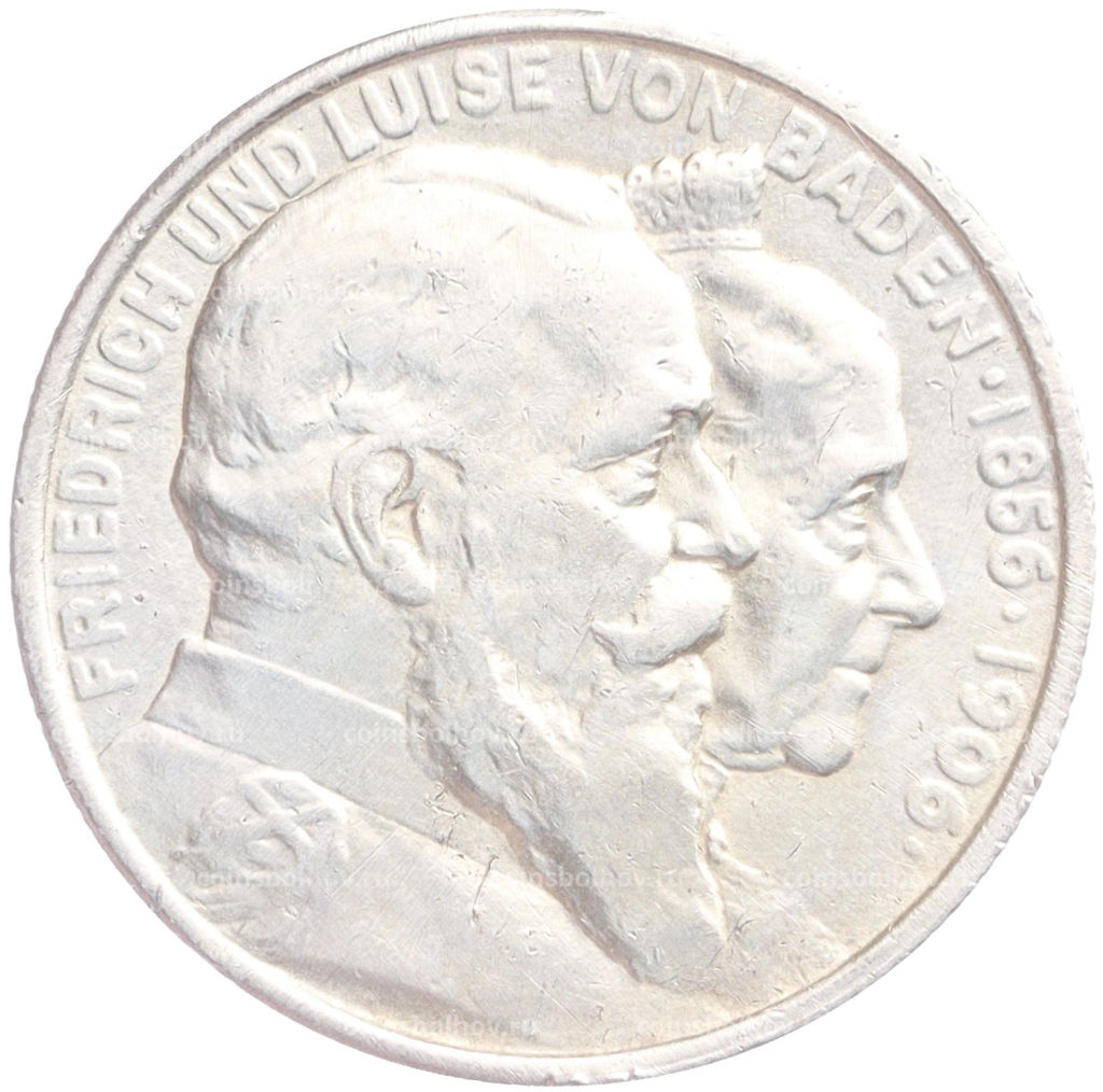 2 марки 1906 года Германия (Баден) 50 лет свадьбе Фридриха I и Луизы Прусской