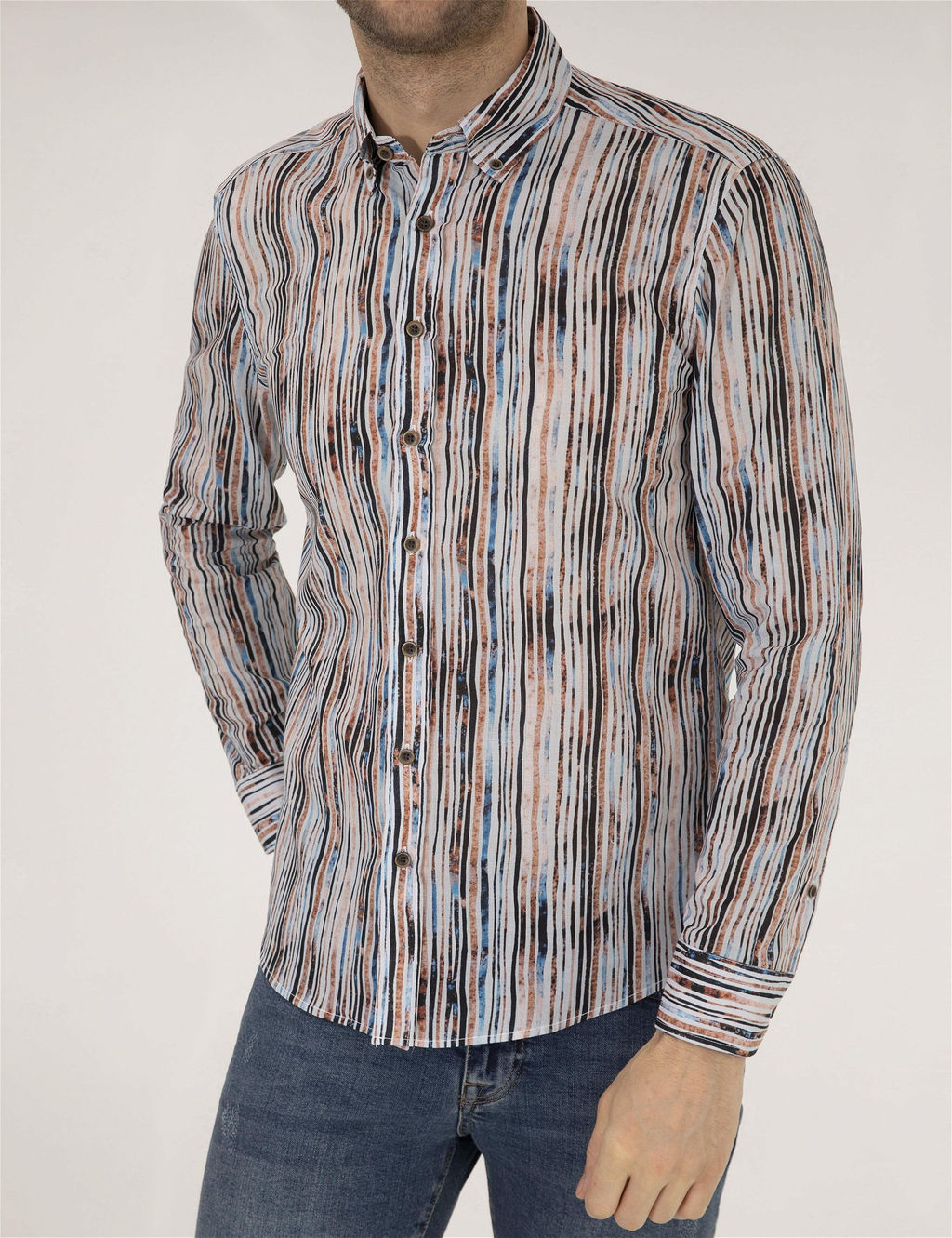 Lacivert Slim Fit Uzun Kollu G_mlek - Pierre cardin фото 6