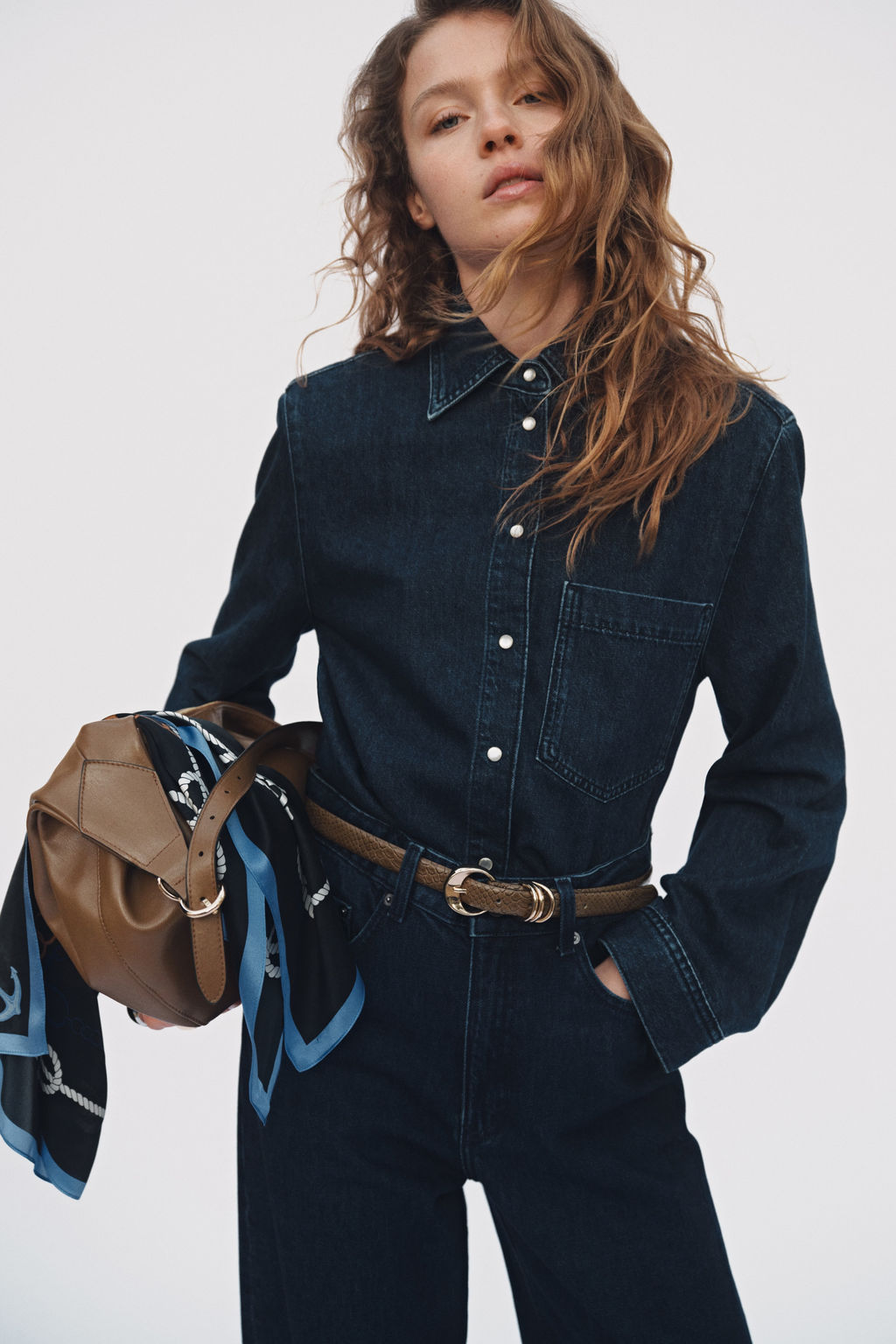 Camisa denim con hombreras - H&m фото 5