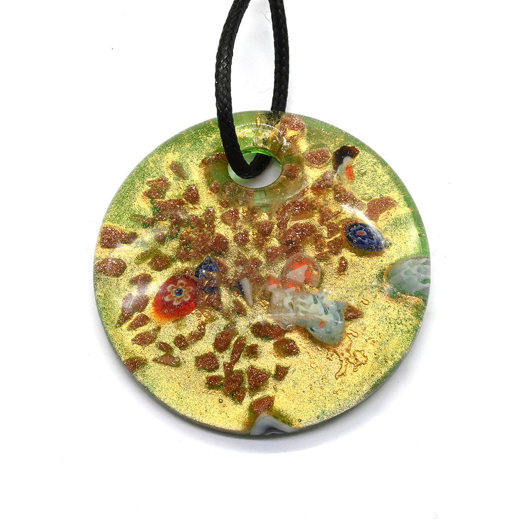 Круглая подвеска из муранского стекла 45мм цв.красный - Радуга камня фото 5