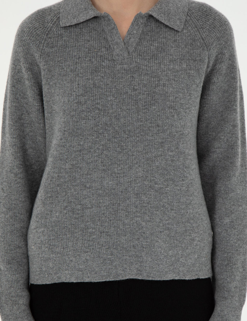 Gri Melanj Y_n Regular Fit Polo Yaka Kazak