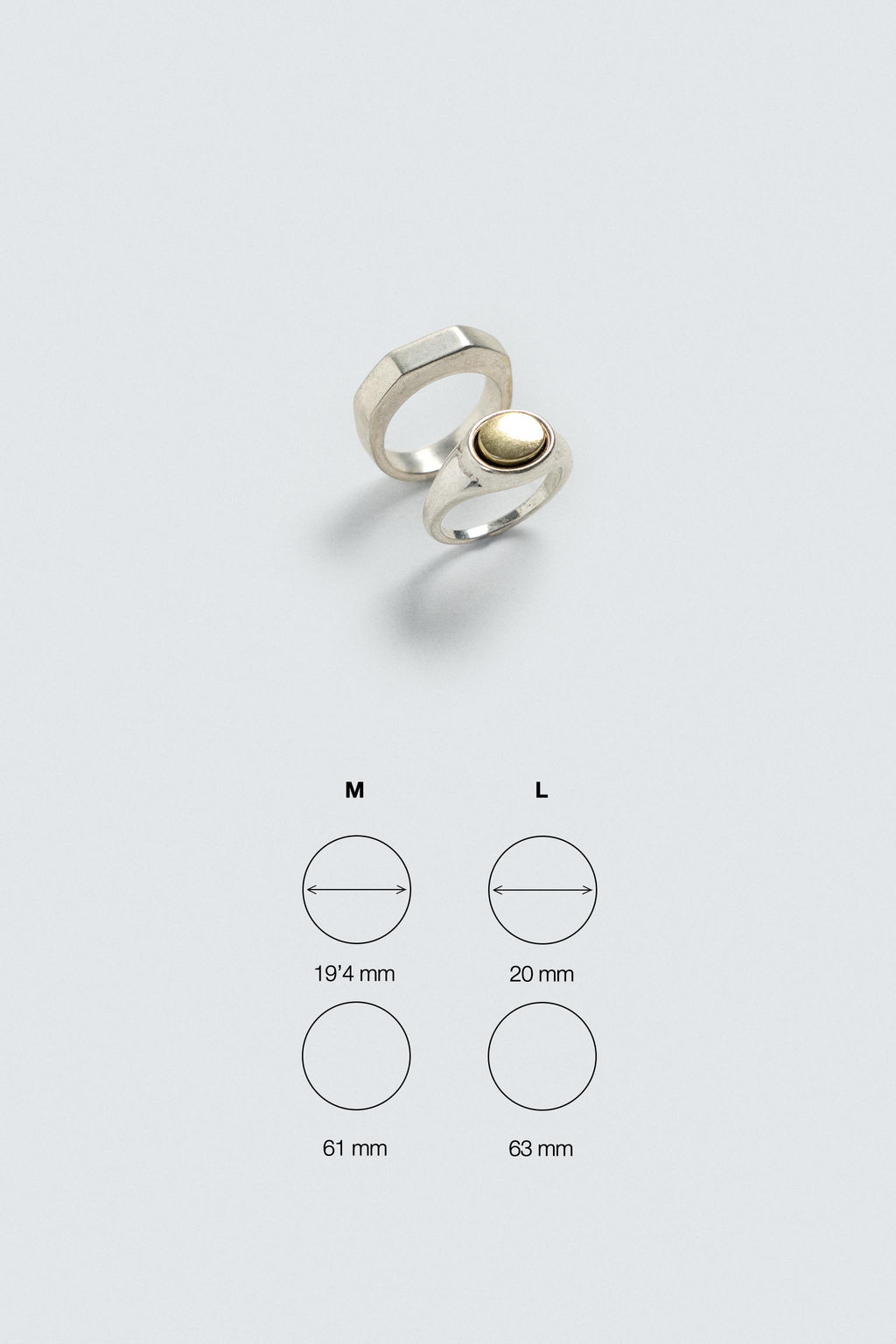 ANILLOS MET?LICOS COMBINADOS PACK 2 / Plata - Zara фото 5