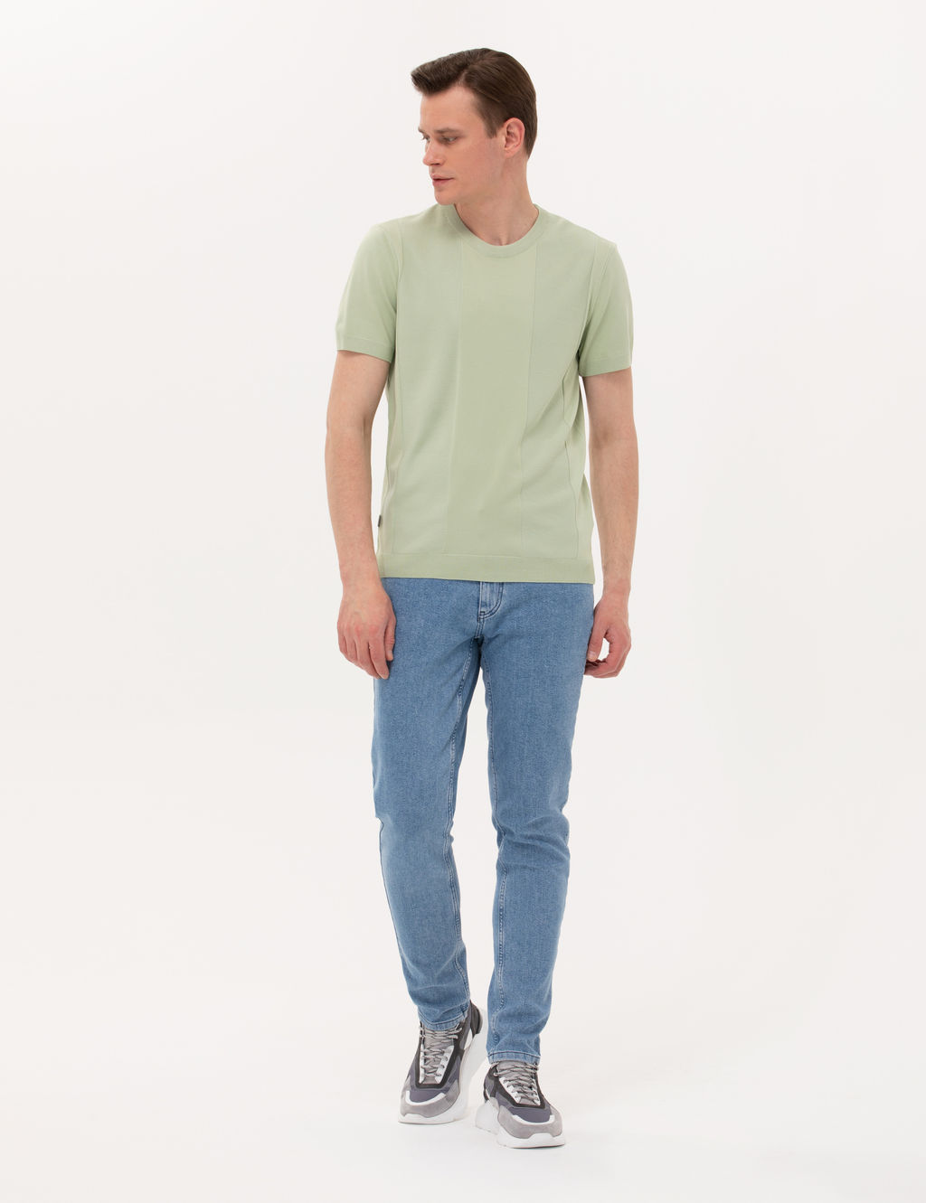 Su Ye_ili Slim Fit Bisiklet Yaka Triko Ti__rt