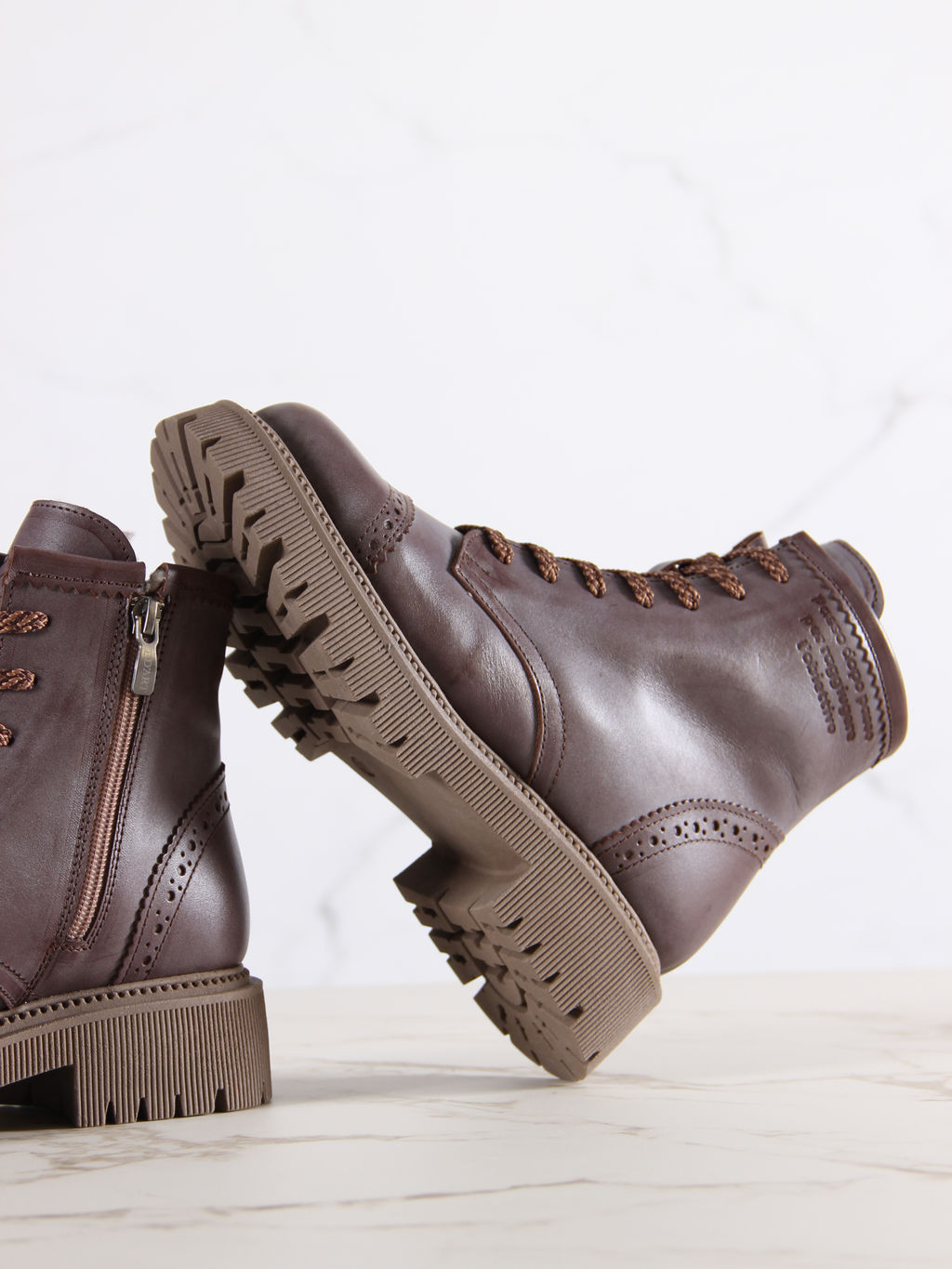 Ботинки 319.taskanaka.Вакса коричневая/шерсть