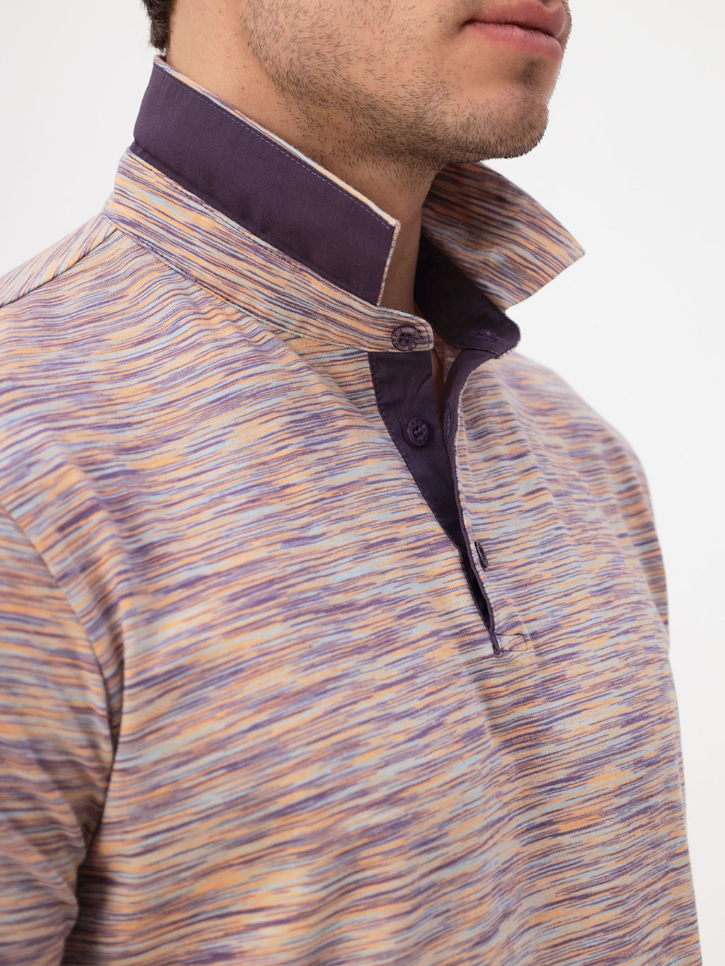 Джемпер мужской с воротником поло короткий рукав GREG G144-KM1246T-OR1040 (оранжевый)  фото 5