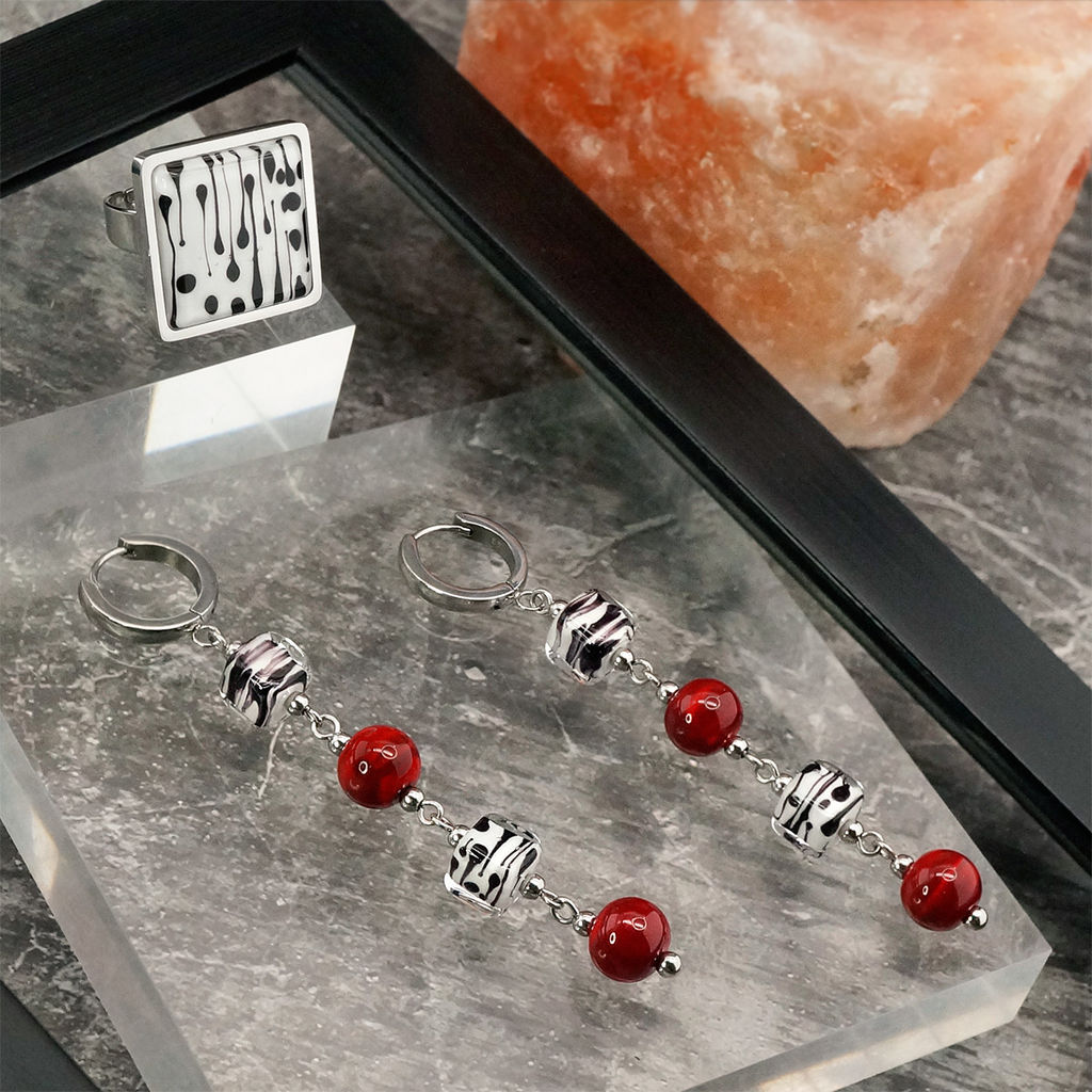 Серьги из муранского стекла SCARLET LAW LS3464