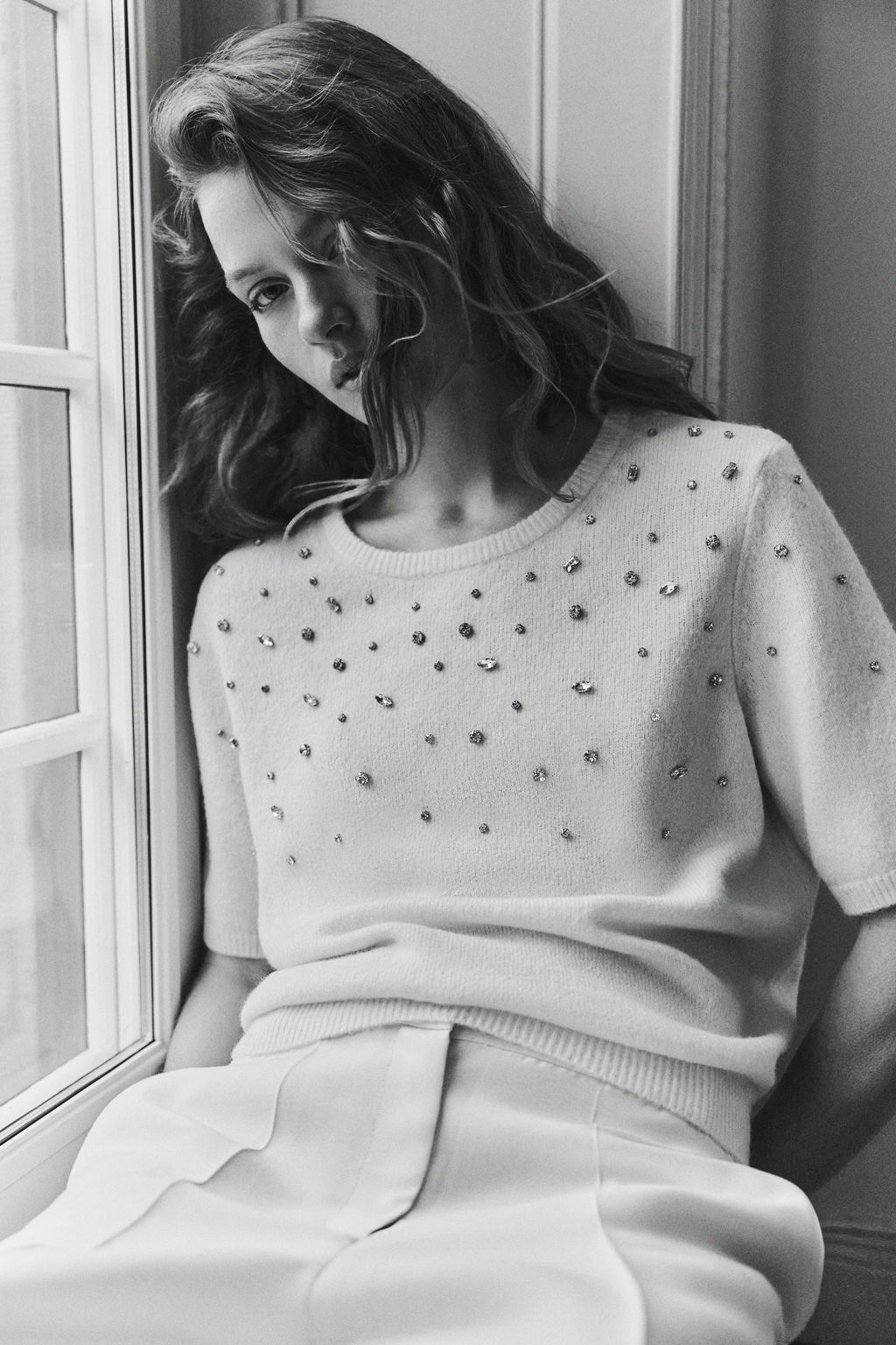Top de punto fino con detalles de strass - H&m фото 3