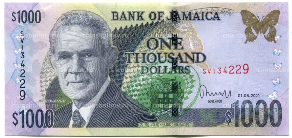 1000 долларов 2021 года Ямайка