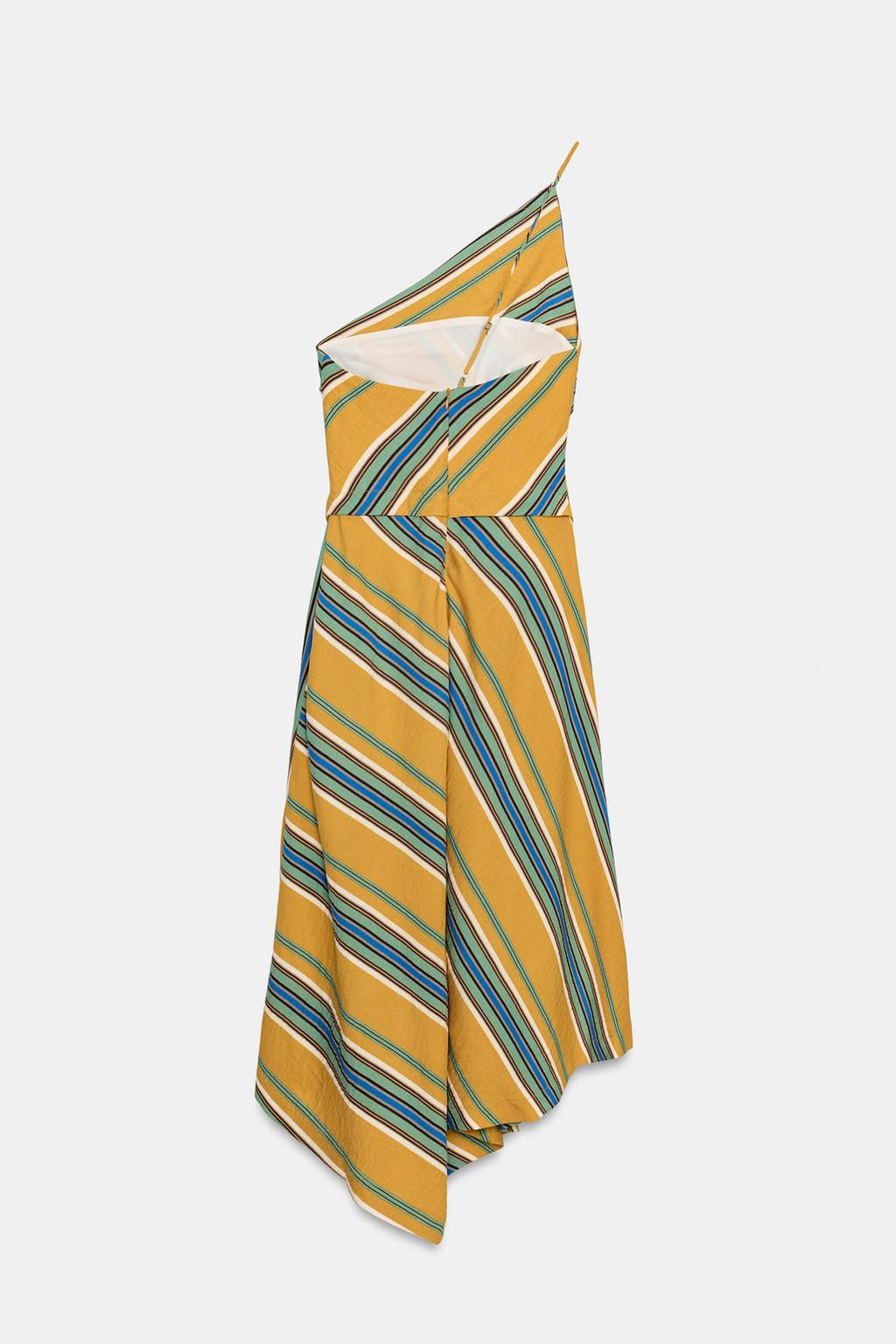 VESTIDO MIDI RAYAS ASIM?TRICO / Multicolor - Zara фото 13