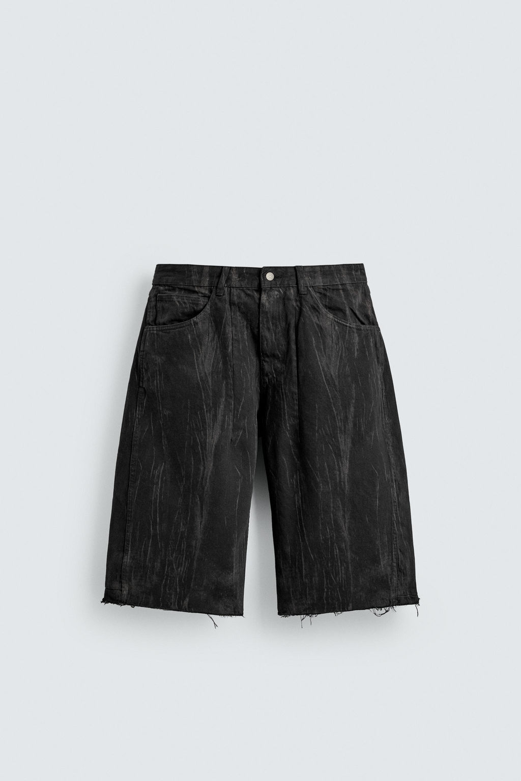 JORTS DENIM ESTAMPADO LAVADO / Negro - Zara фото 7