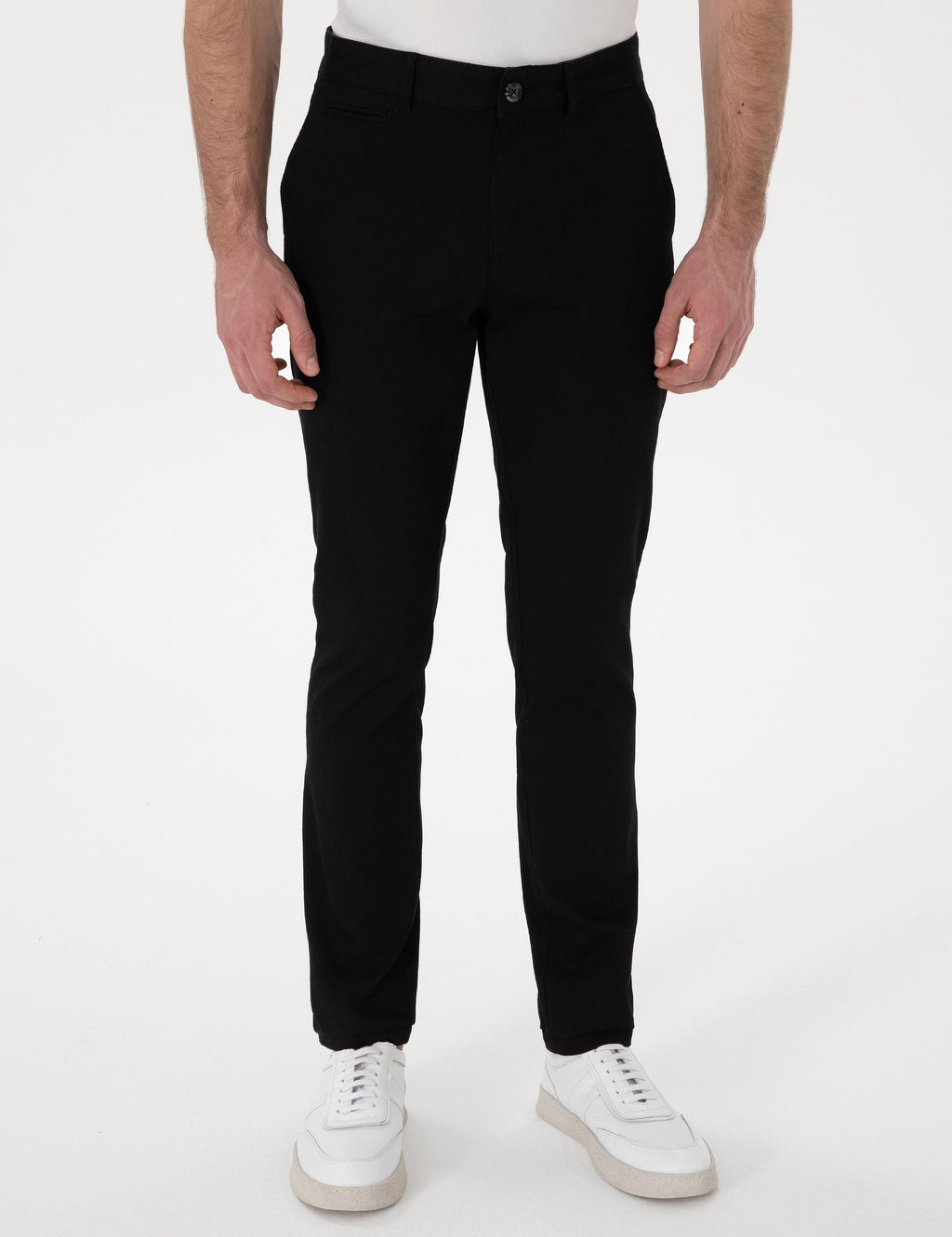 Siyah Slim Fit Kanvas Pantolon