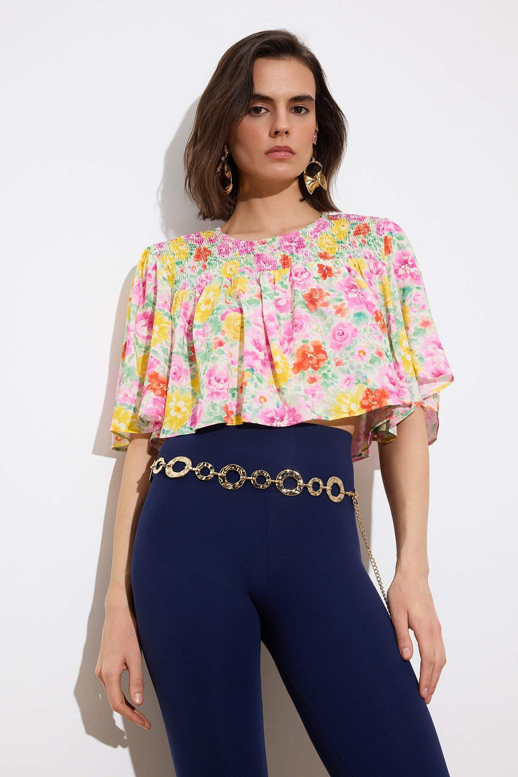 Limited Edition Pembe Cicekli Viskon Dokuma Bluz TWOSS26BZ00551 - Trendyolmilla фото 2