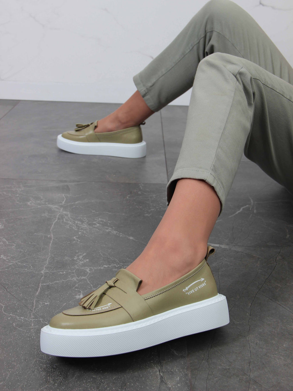 Лоферы EDART 167.Lusi23 w. Авокадо-виктория фото 4