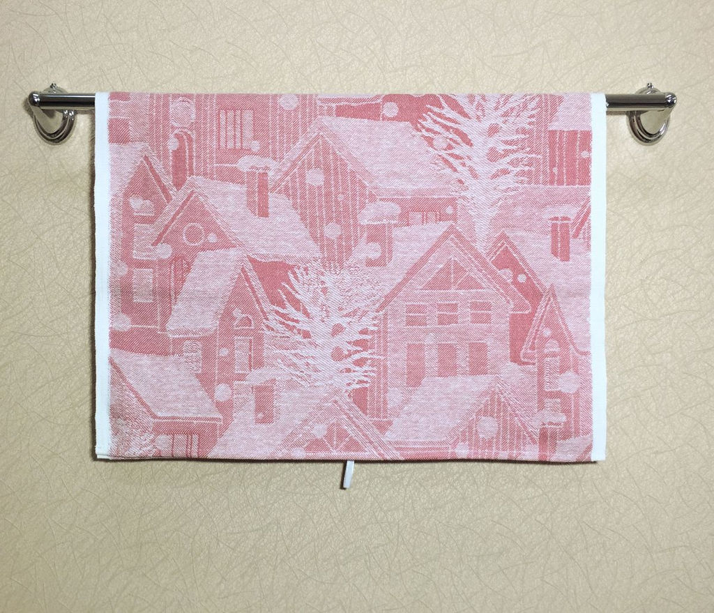 Полотенце кухонное 50*70 см, жаккардовое, 100 % лён (Совята, серо-сиреневый) - Ивановотекстиль фото 5