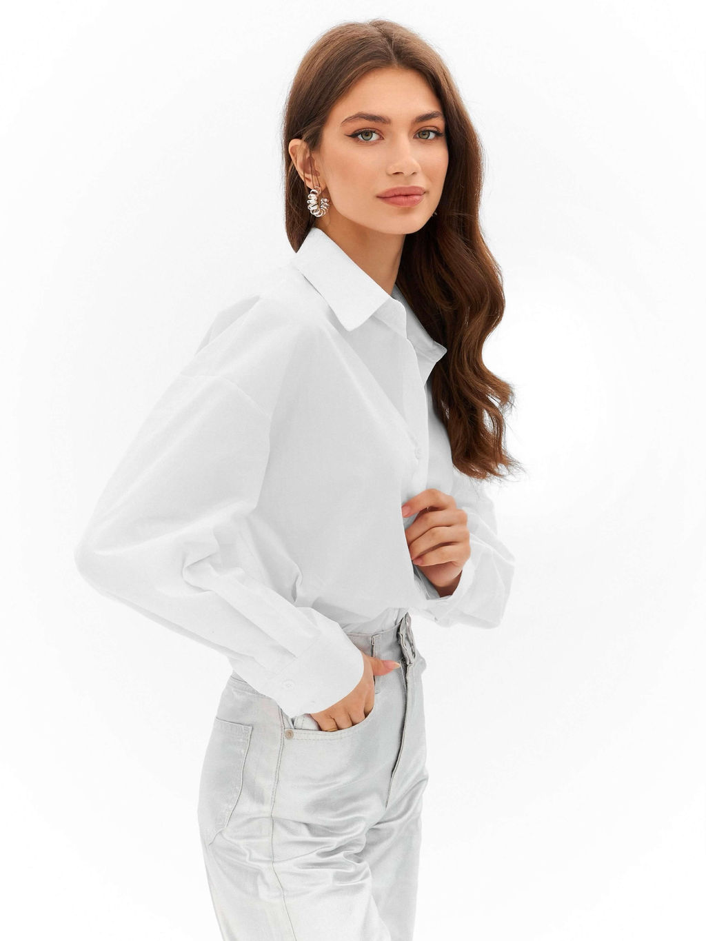 Рубашка Клео (белый) - Nadi bordo фото 6