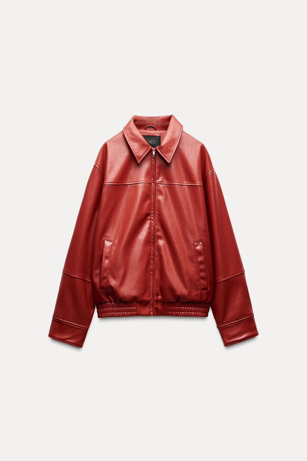 LEATHER EFFECT BOMBER JACKET - Zara фото 5