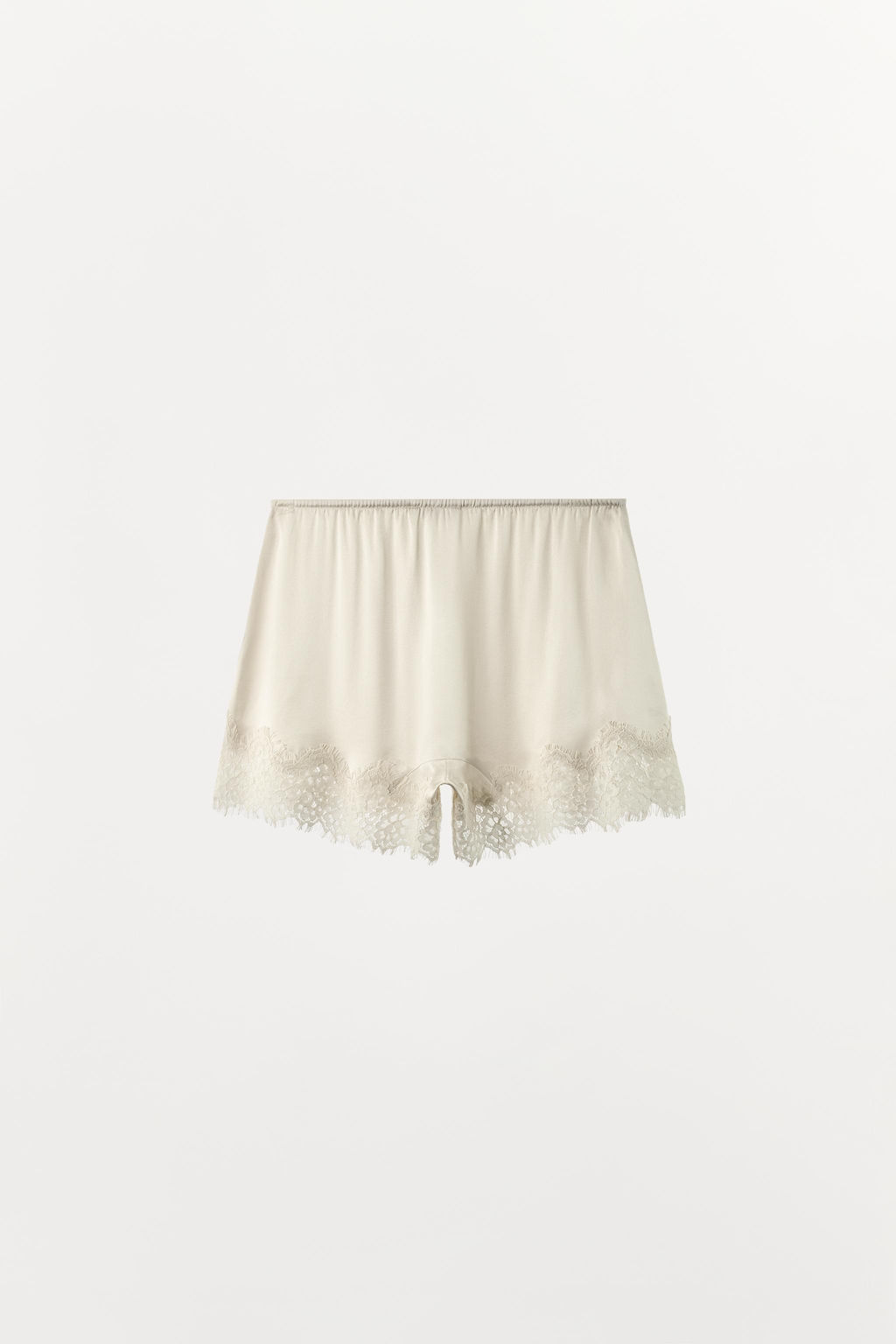SHORTS MEZCLA SEDA ENCAJE / Crudo - Zara фото 4