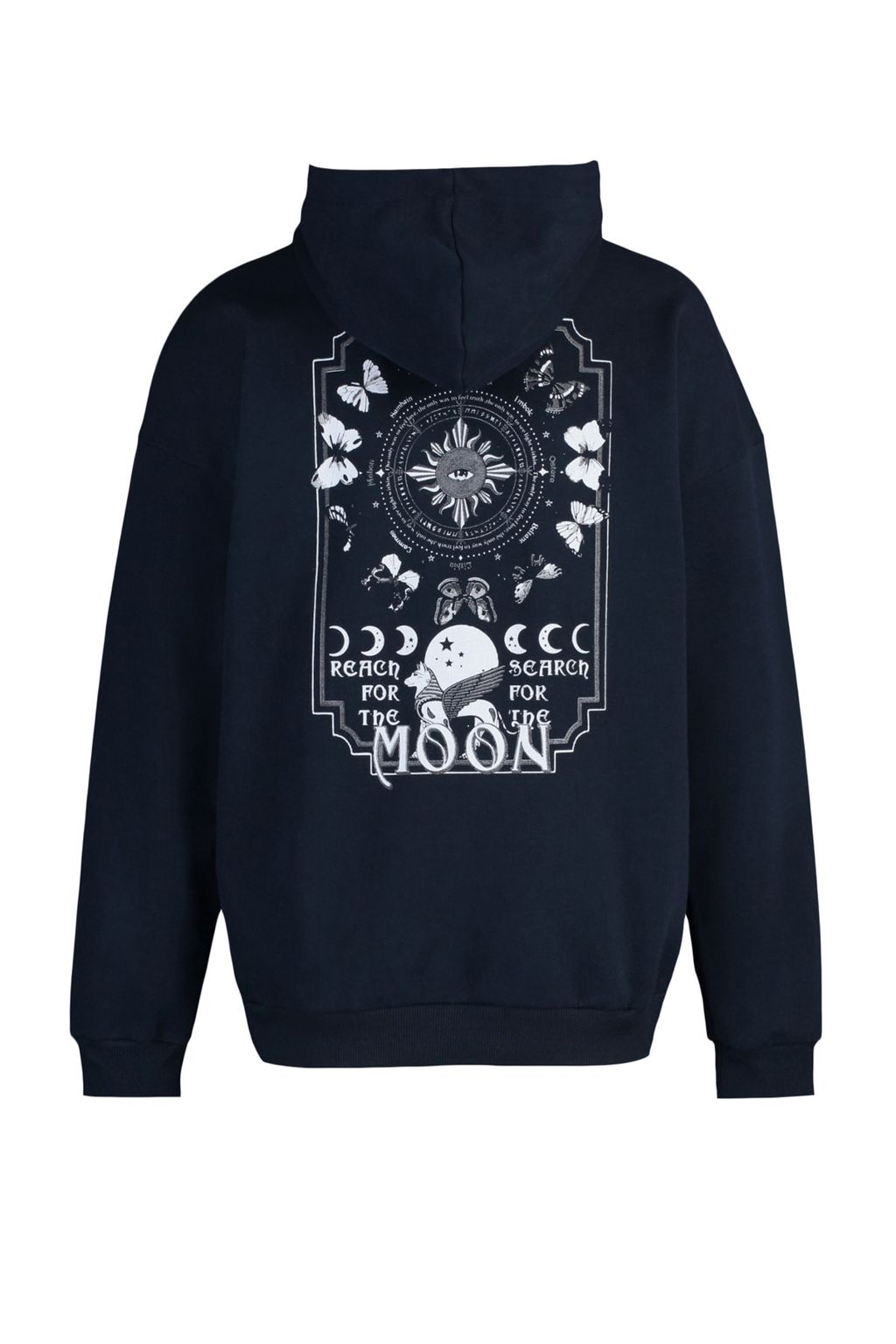 TRENDYOL MAN Siyah Oversize/Genis Kesim Kapusonlu Uzay Bask?l? Ici Polar/S?cak Tutan Sweatshirt TMNAW23SW00344 - Trendyolmilla фото 8