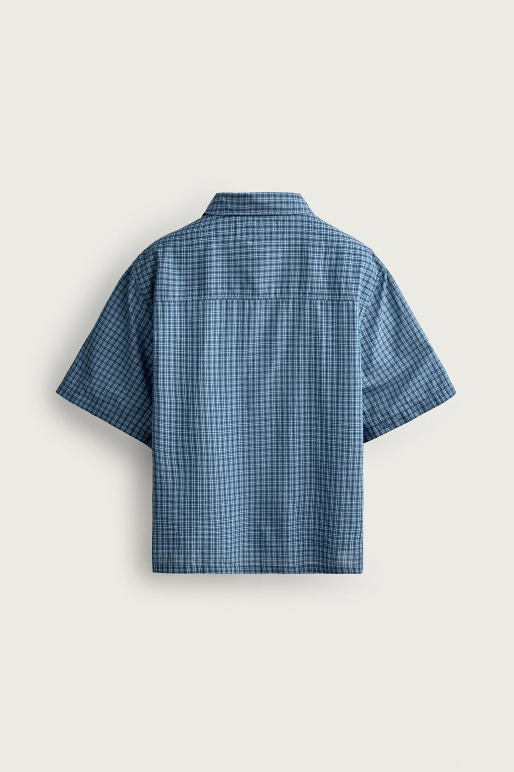 CAMISA RELAXED FIT CUADROS CREMALLERA / Azul