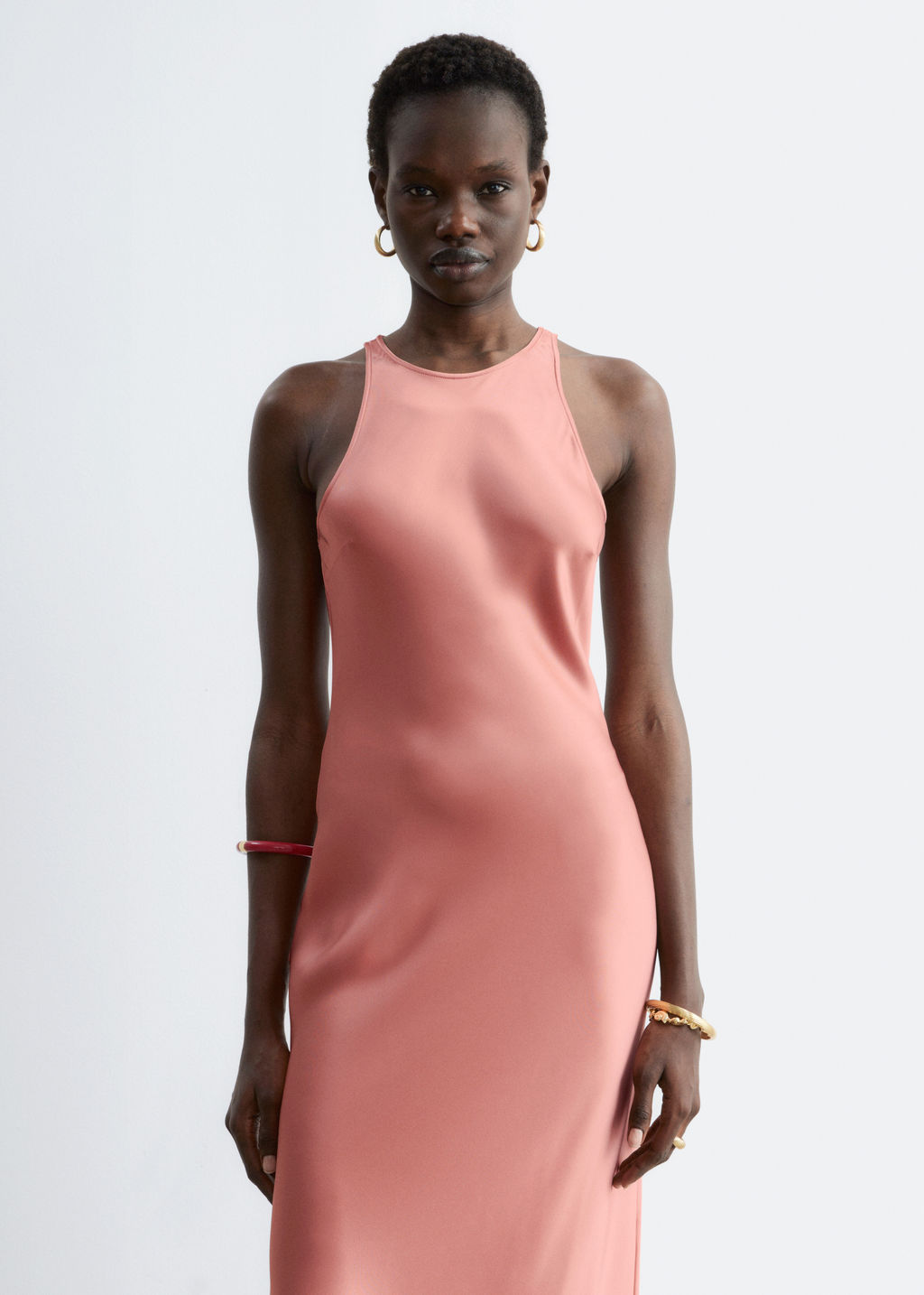 Vestido midi de sat?n sin mangas - H&m фото 9