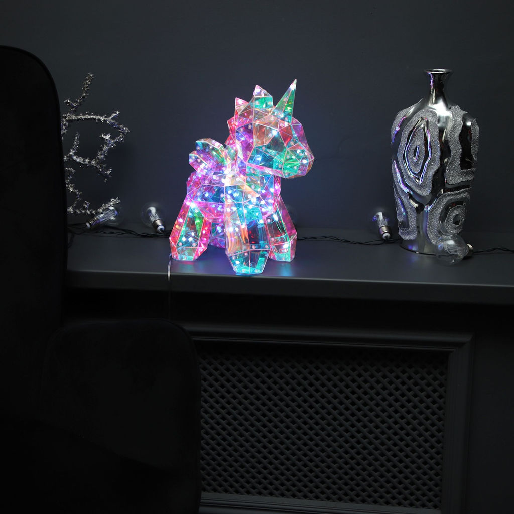 ULD-R503 USB/RGB UNICORN Светильник декоративный Единорог, с USB проводом. 60 светодиодов. RGB свет. Цвет корпуса радужный. TM Uniel