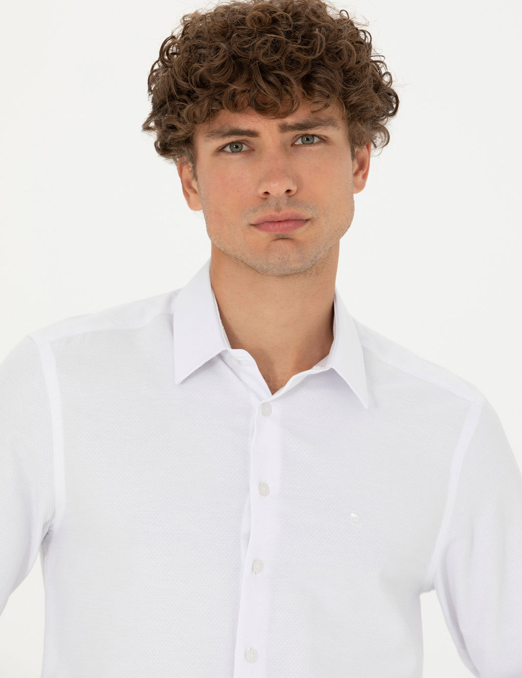 Beyaz Slim Fit Uzun Kollu G_mlek